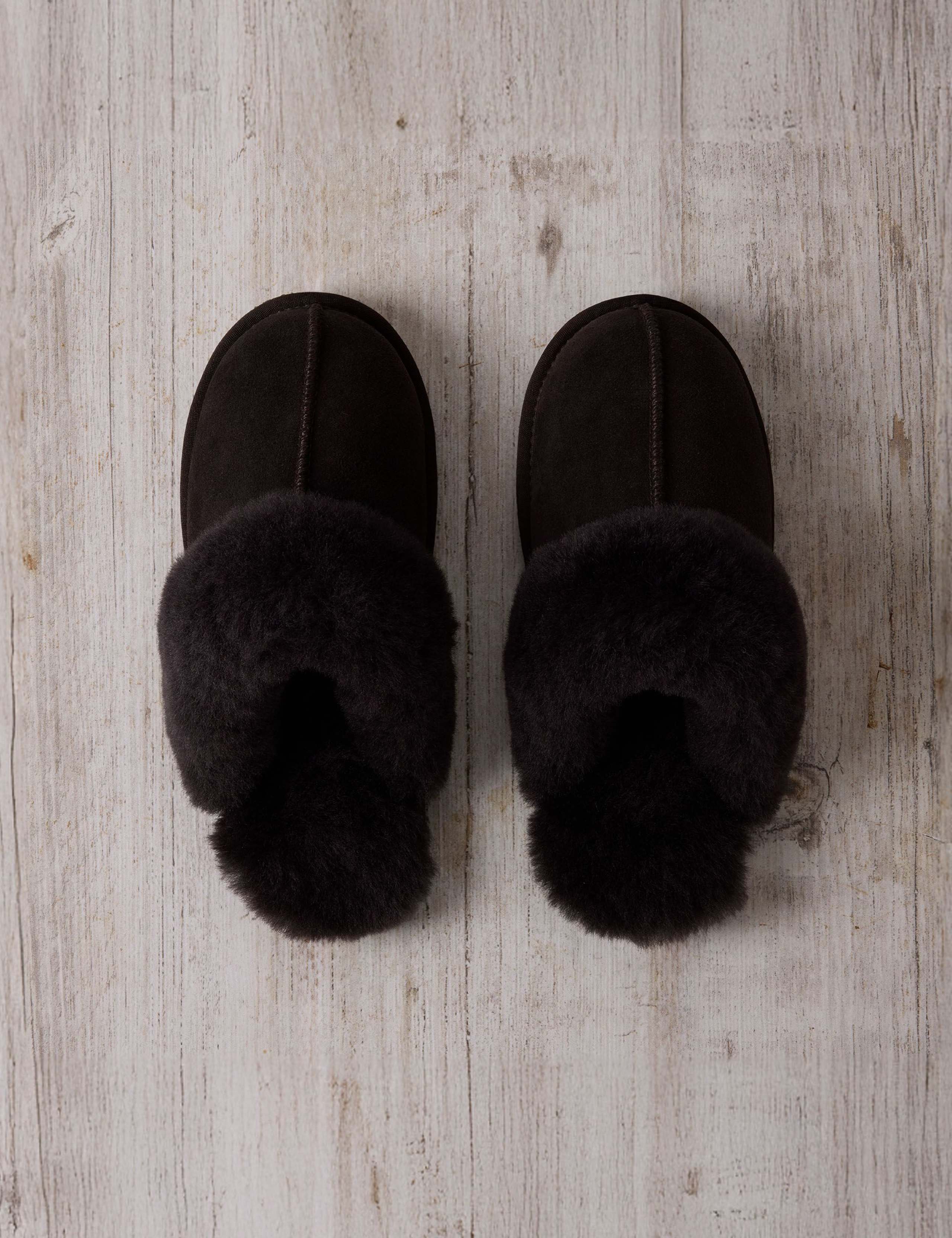 Suede Sheepskin Dome Mule Slippers