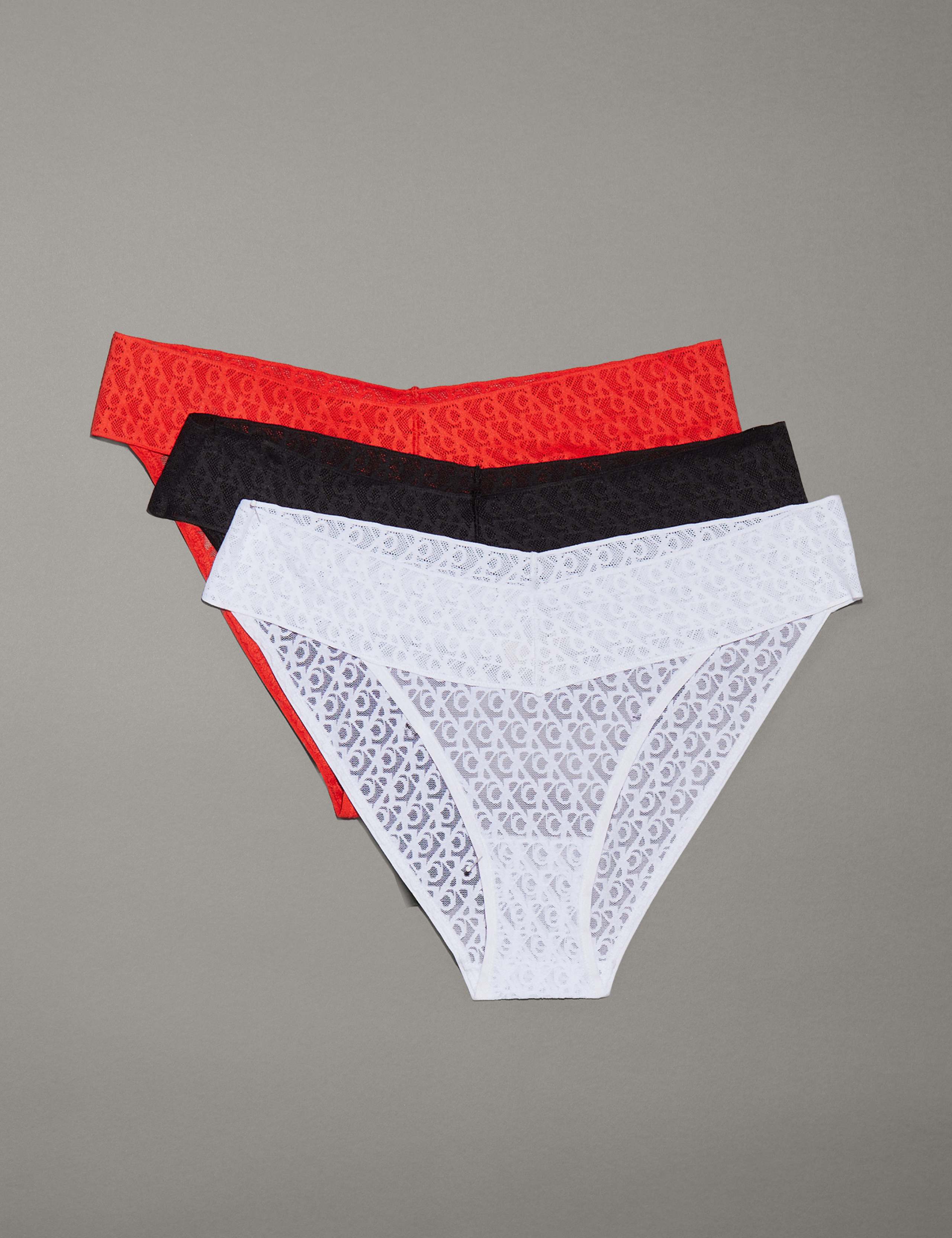 3pk Logo Lace Bikini Knickers
