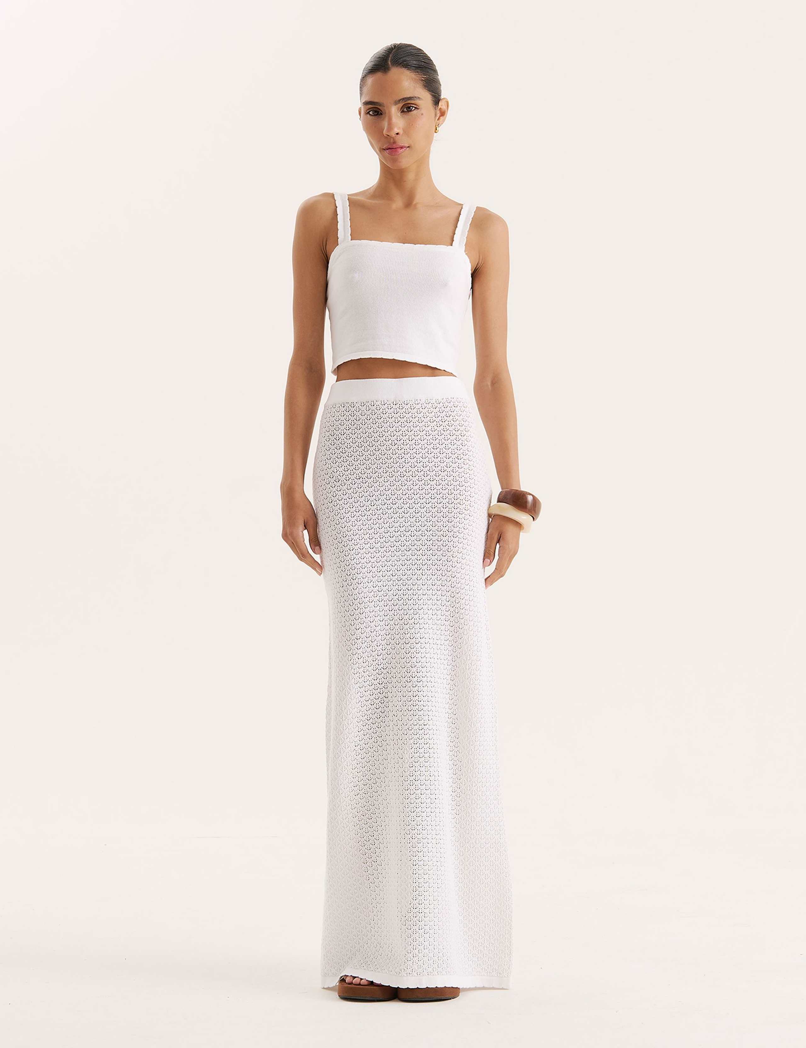 Cotton Rich Knitted Maxi Beach Skirt