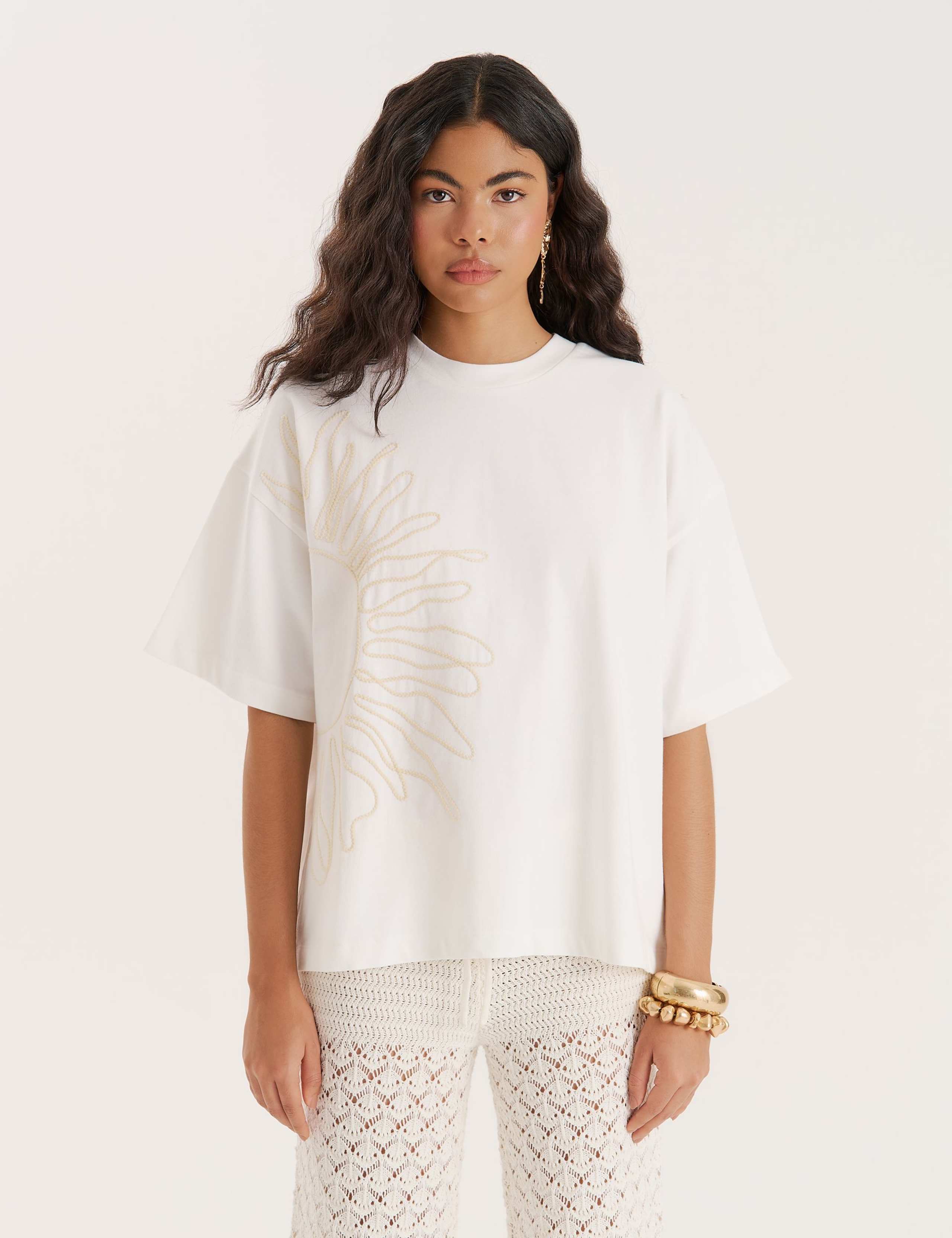Embroidered Beach T-Shirt