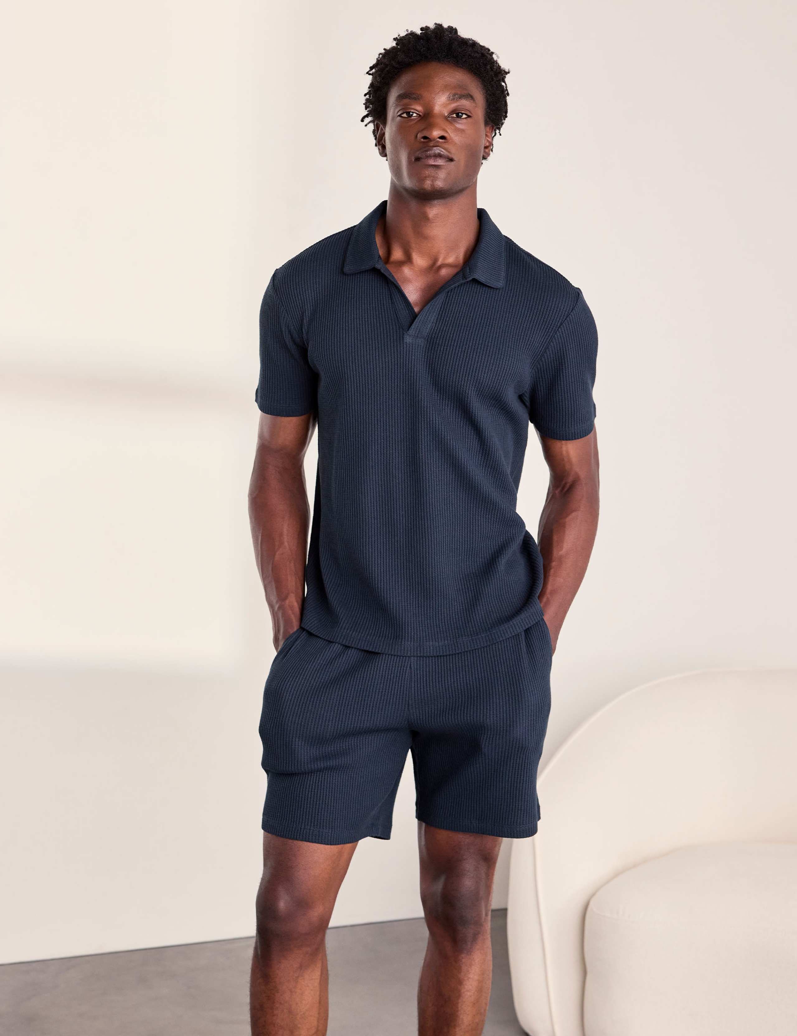 Cotton Rich Waffle Loungewear Pyjama Shorts
