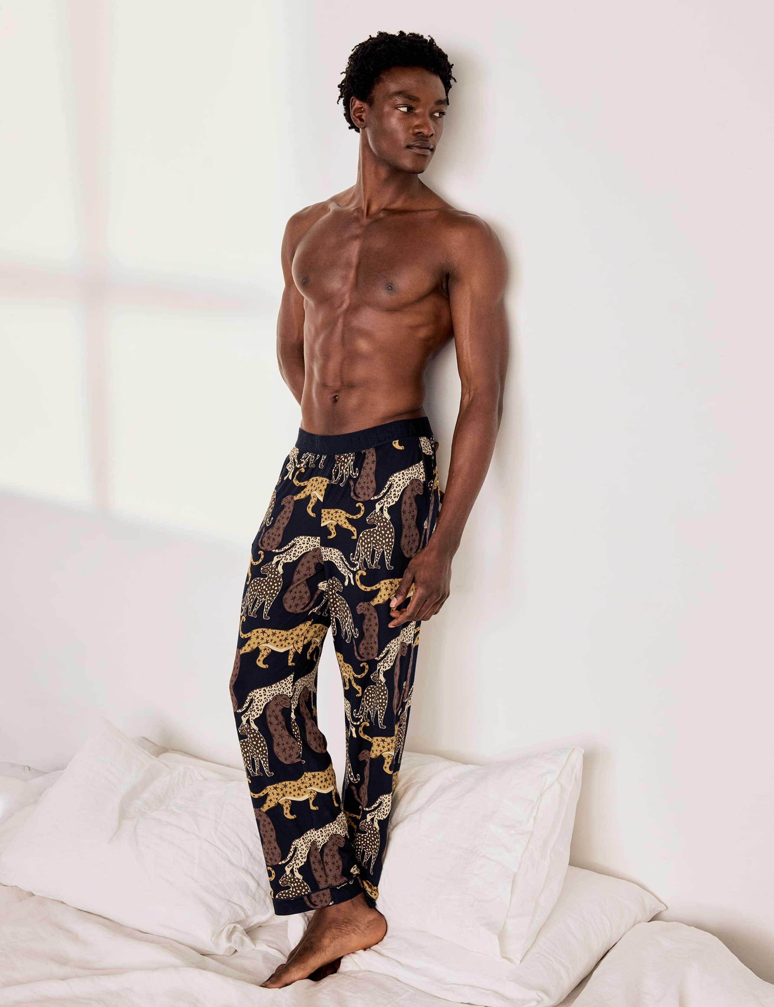 Jersey Leopard Print Pyjama Bottoms