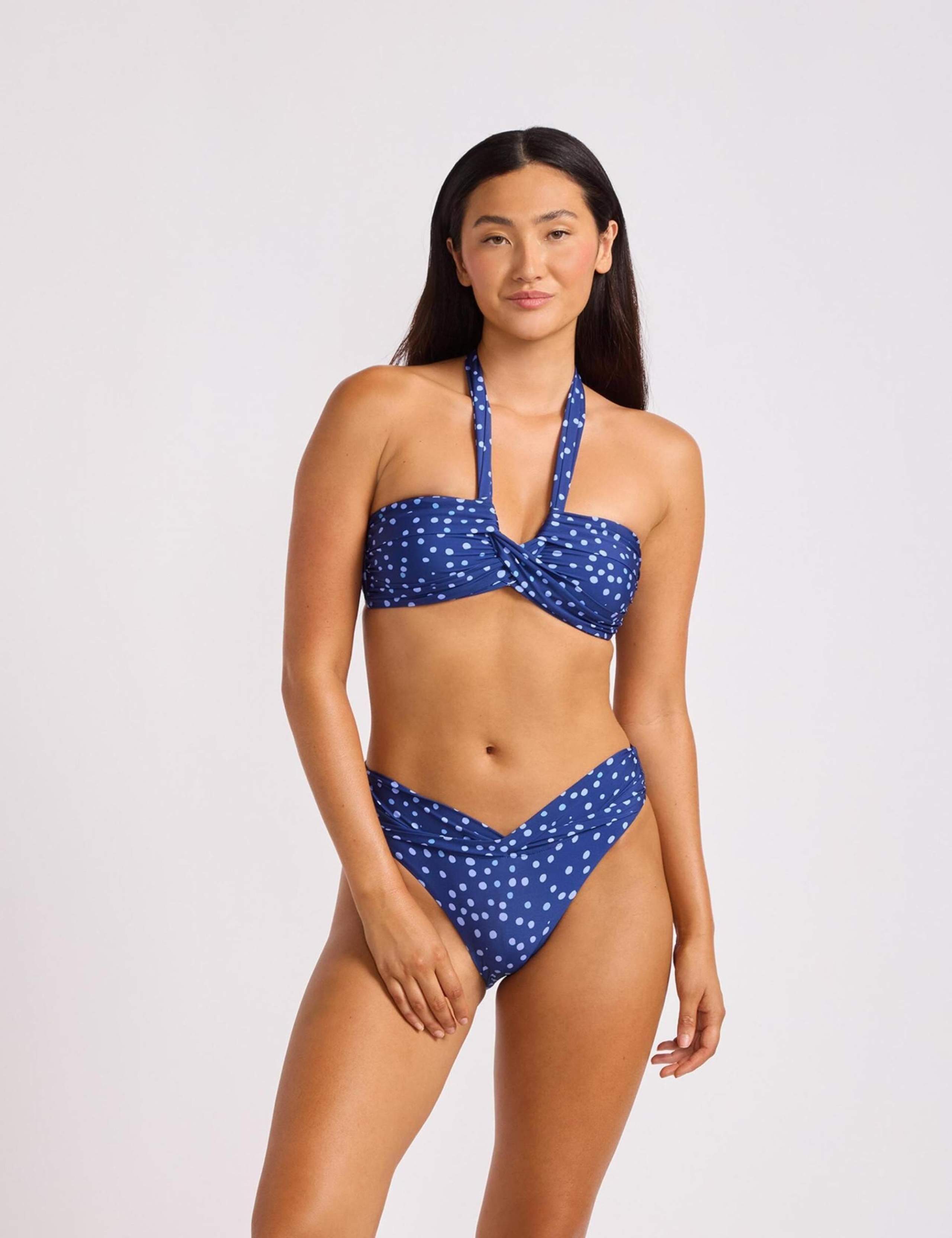 Spot Print Bandeau Bikini Top