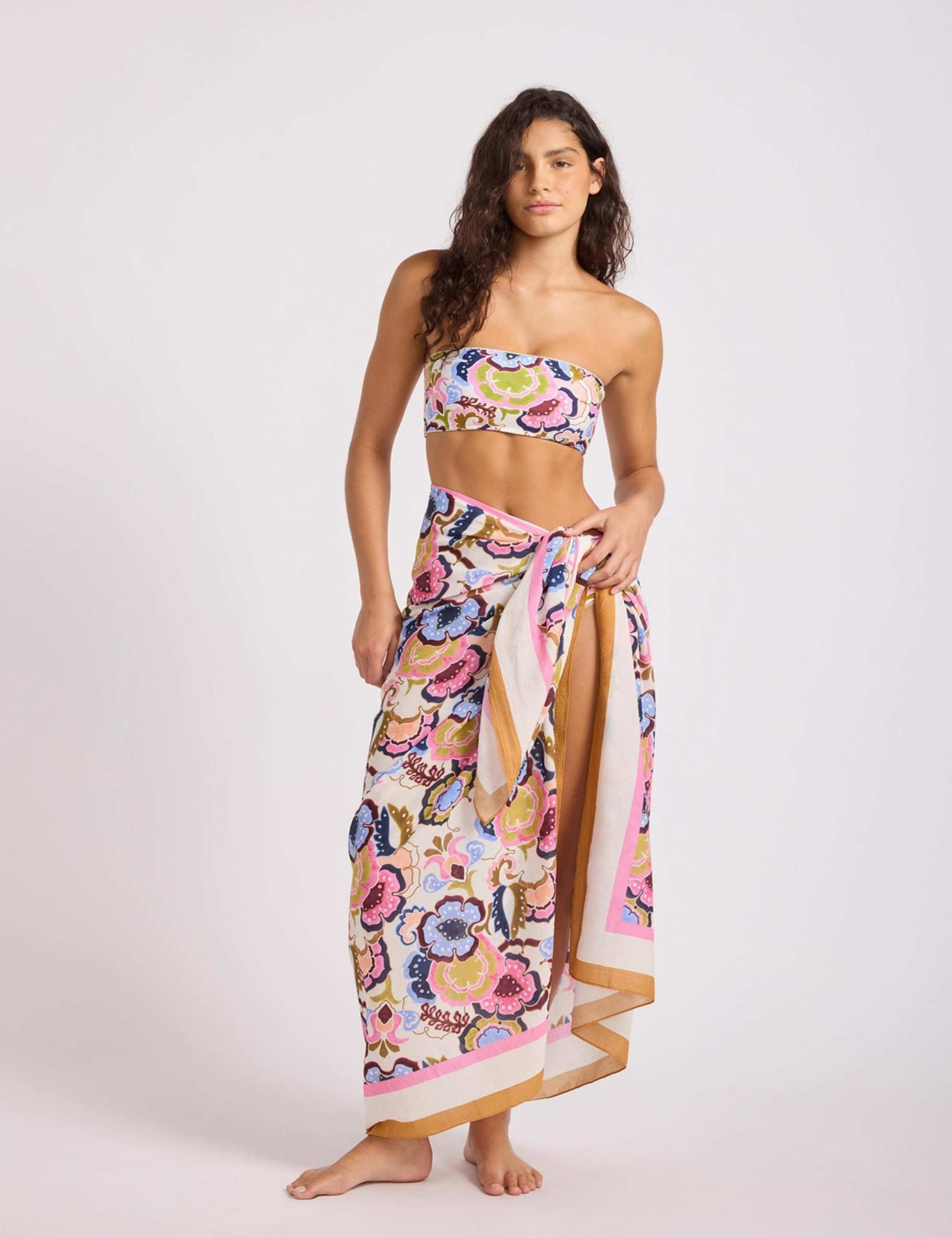 Sea Blossom Pure Cotton Floral Sarong