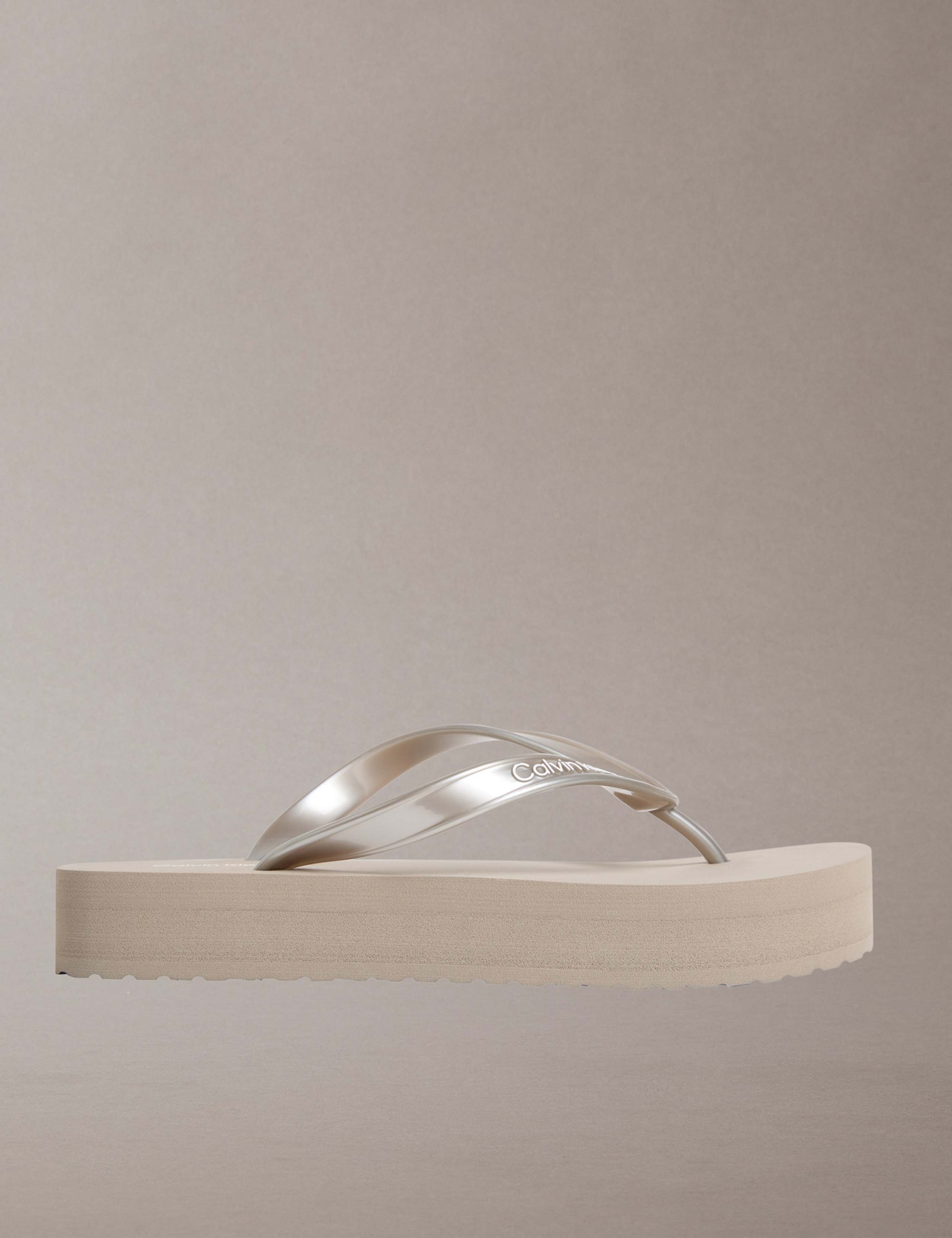 Aysha Metallic Flatform Flip Flops