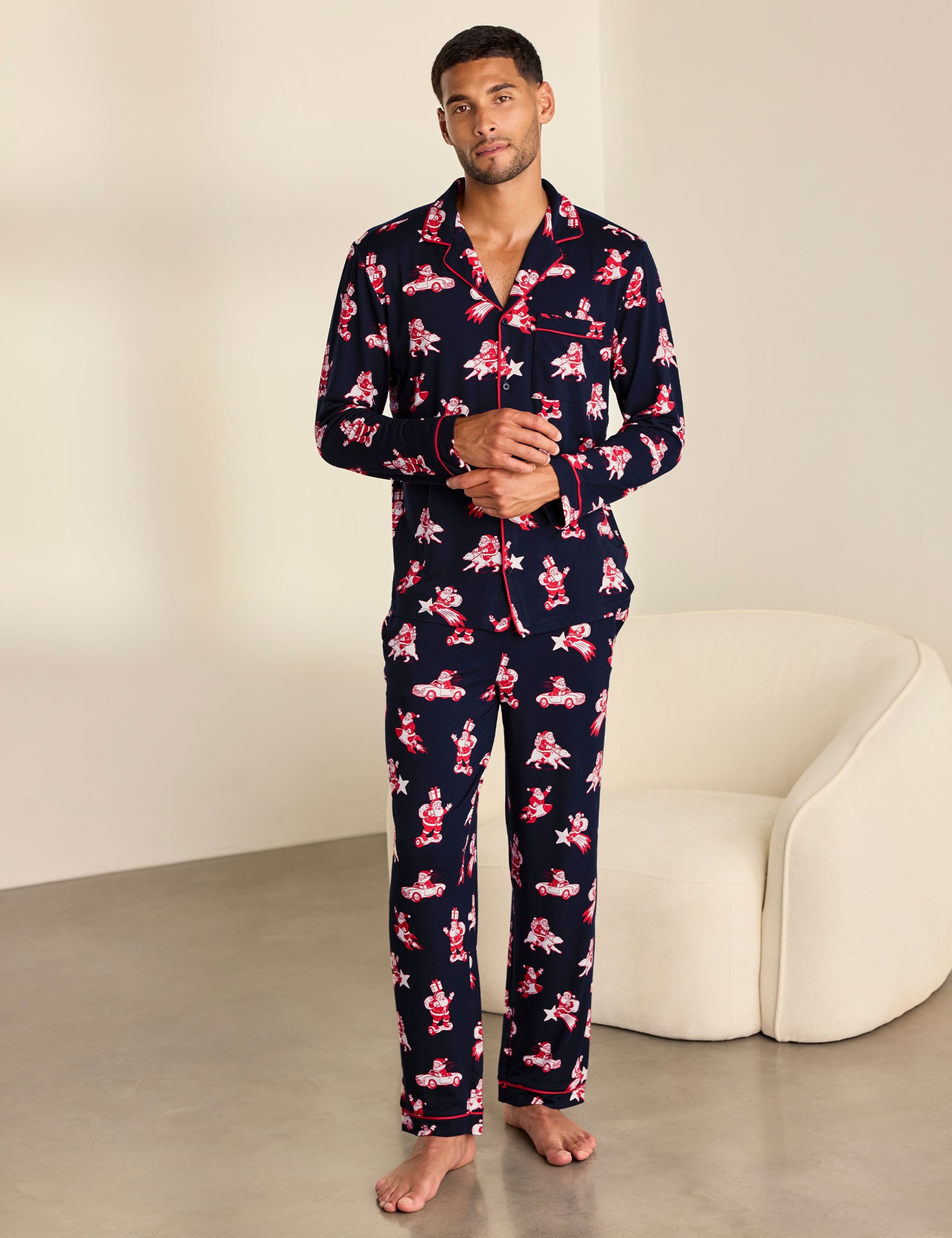 Button Fastening Long Sleeve Pyjama Set