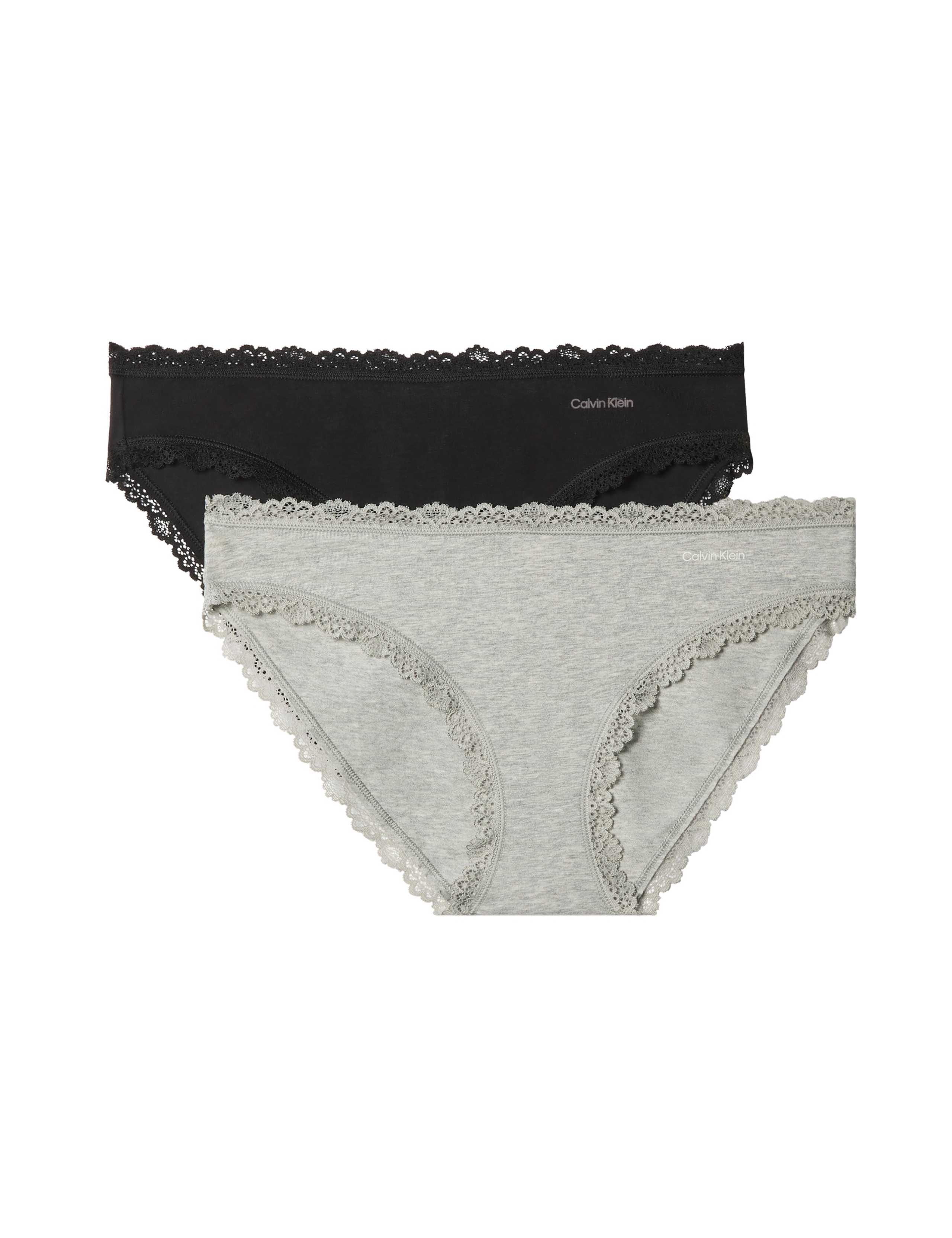 2 Pack Modern Cotton Lace Bikini Knickers
