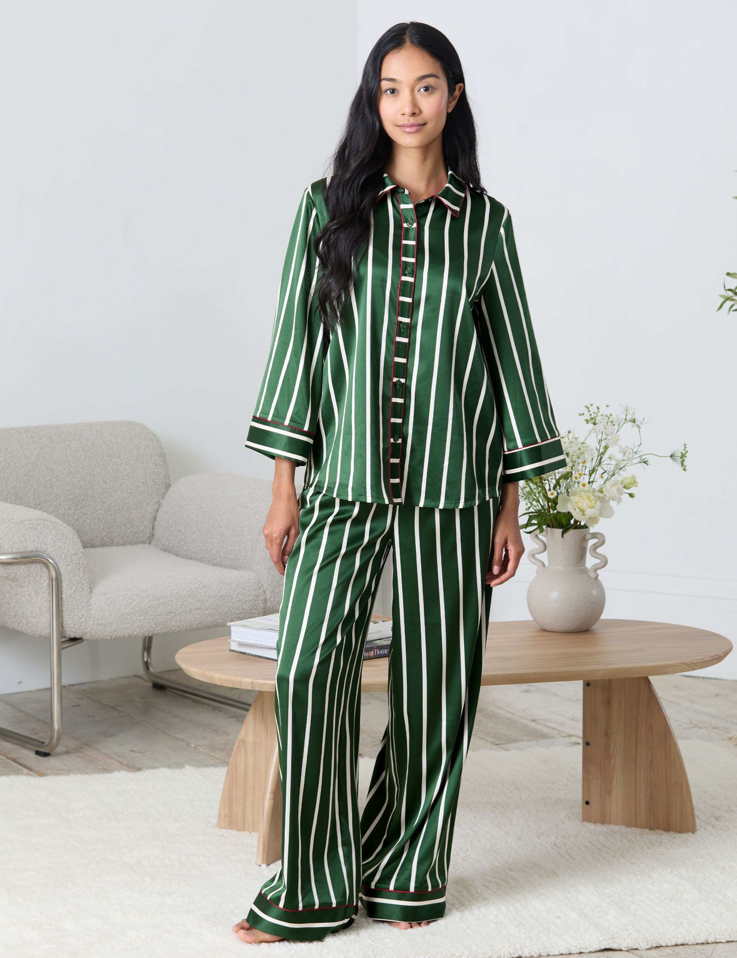 Striped Wide Leg Pyjama Set