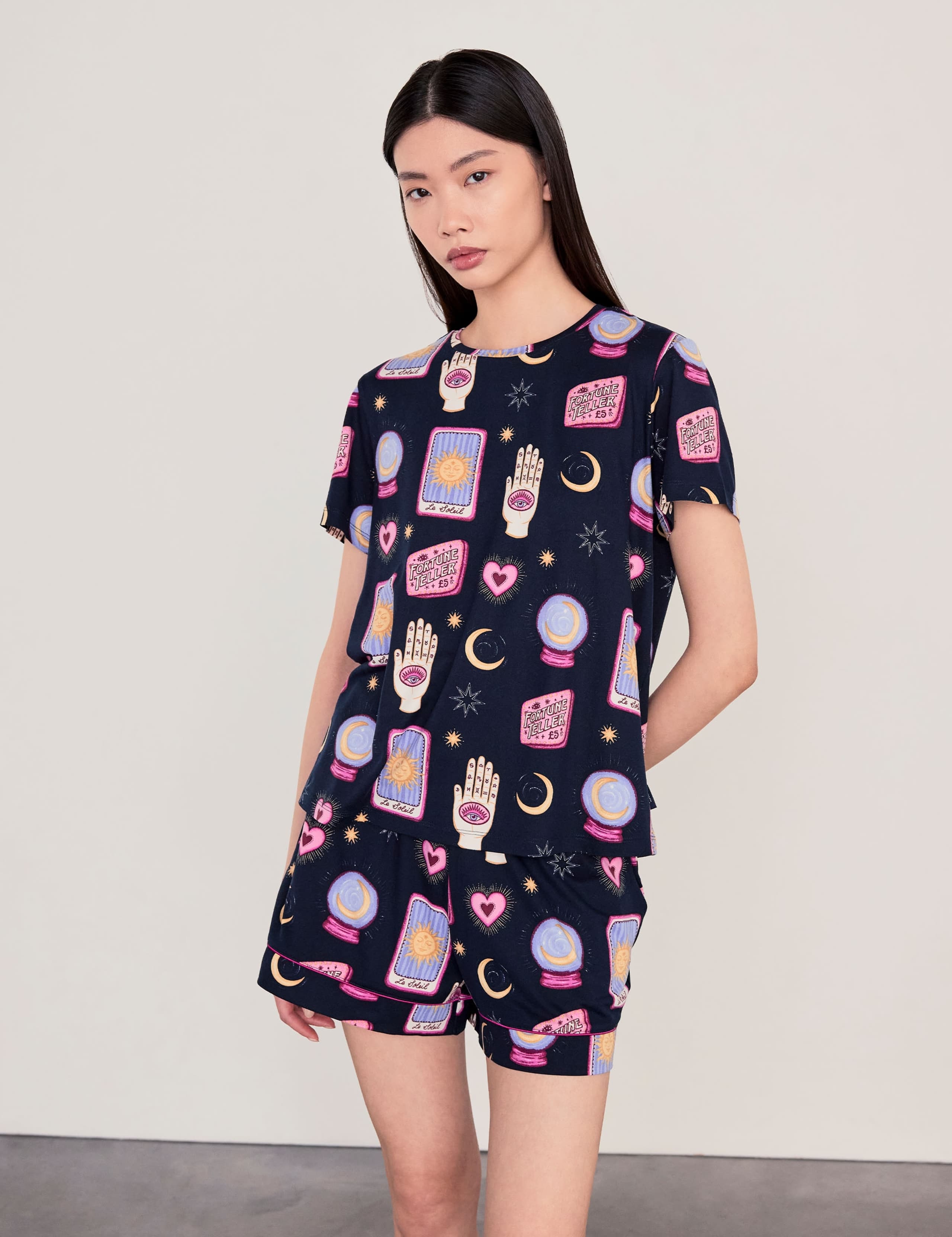 Jersey Tarot Card Print Shortie Set