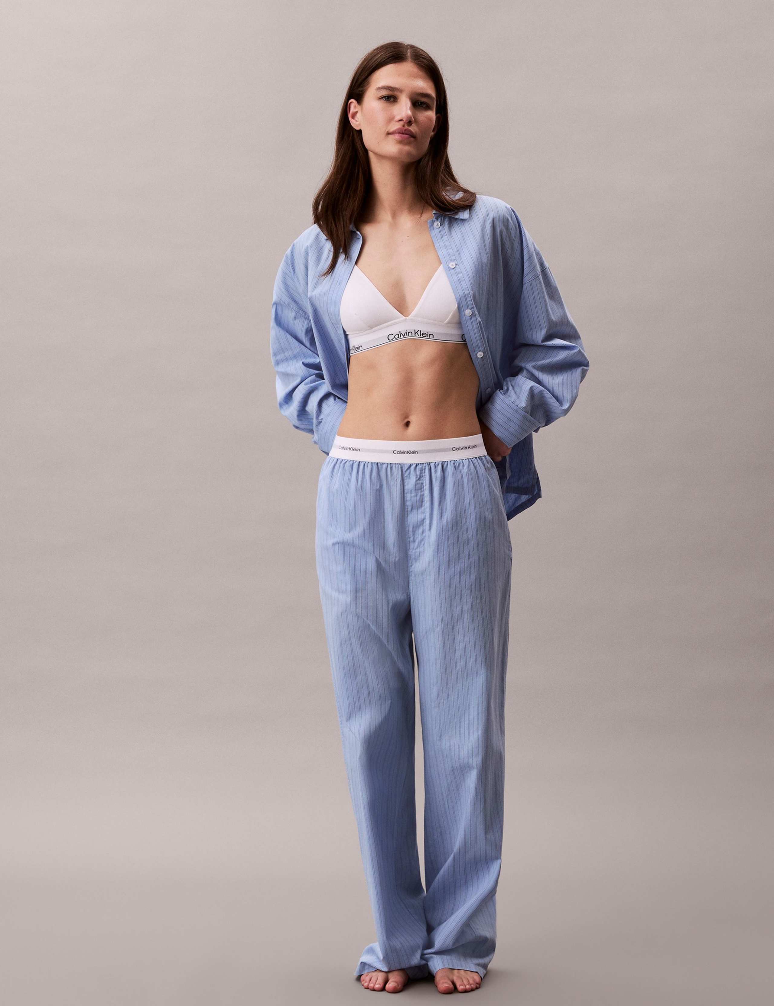 Cotton Poplin Logo Pyjama Bottoms