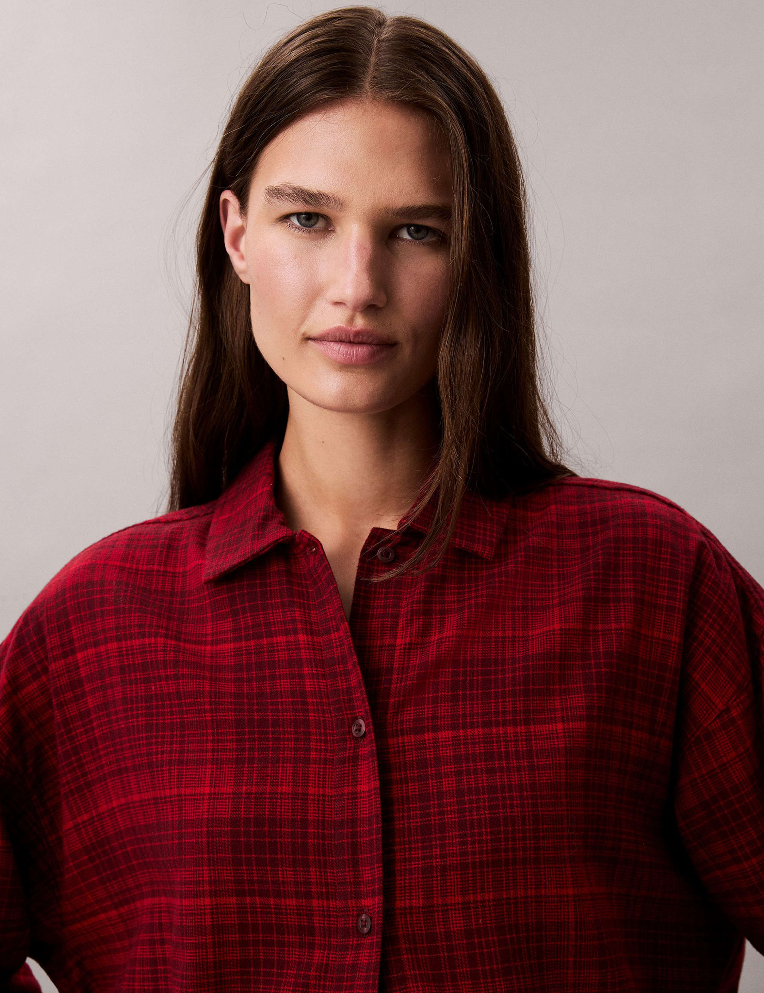 Pure Cotton Checked Pyjama Top