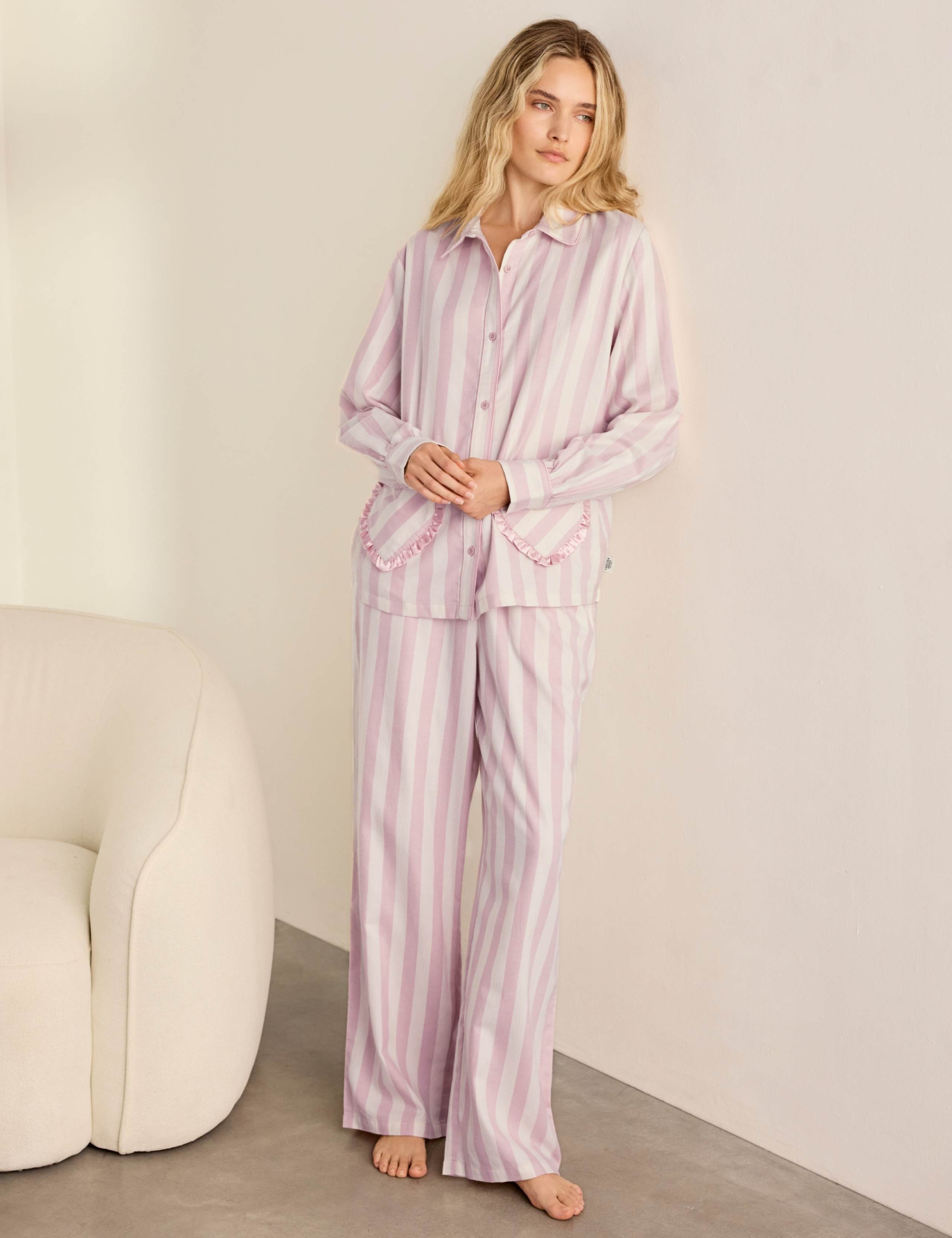 Cotton Long Sleeve Button Pyjama Set
