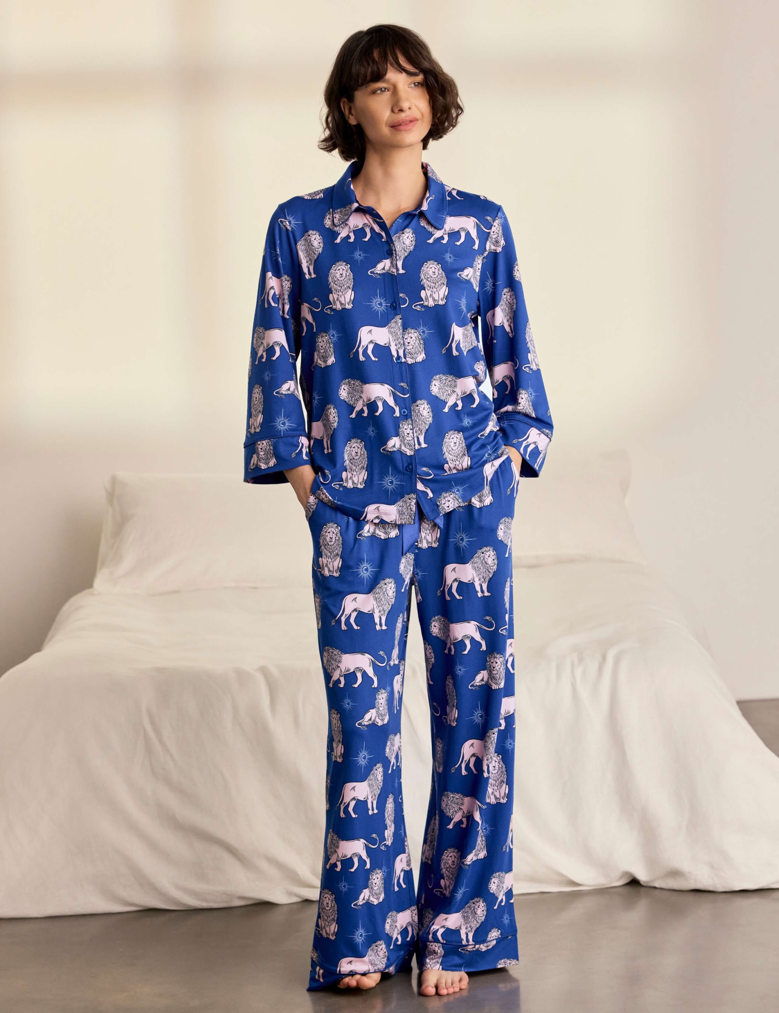Button Front Two Piece Long Sleeve Pyjamas