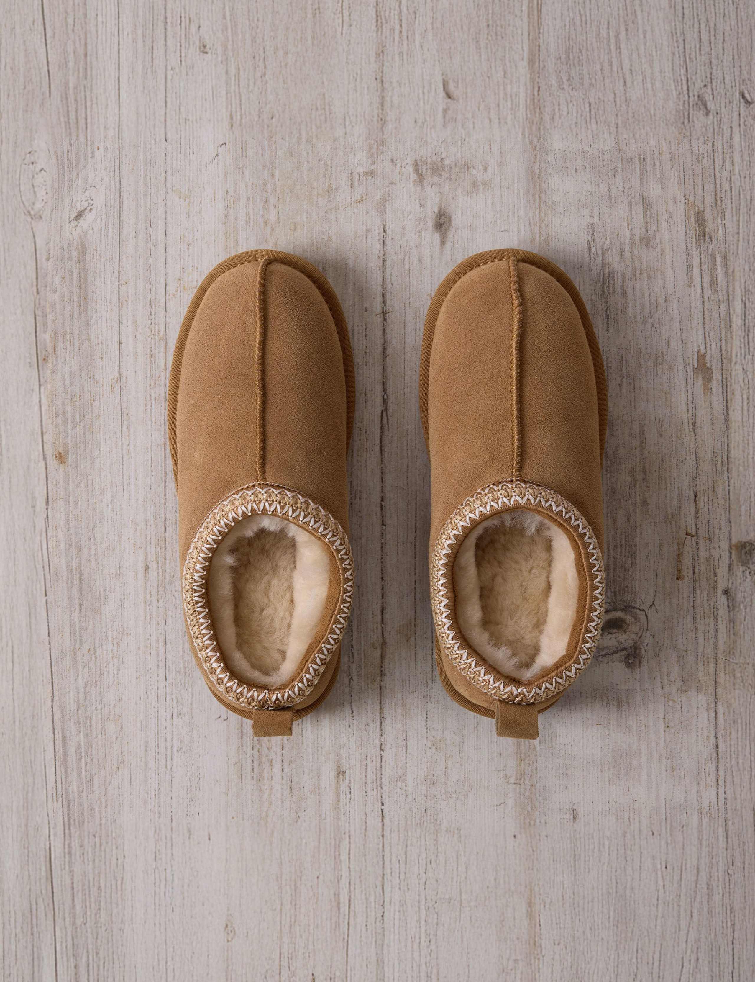 Shearling Suede Slipper Boots