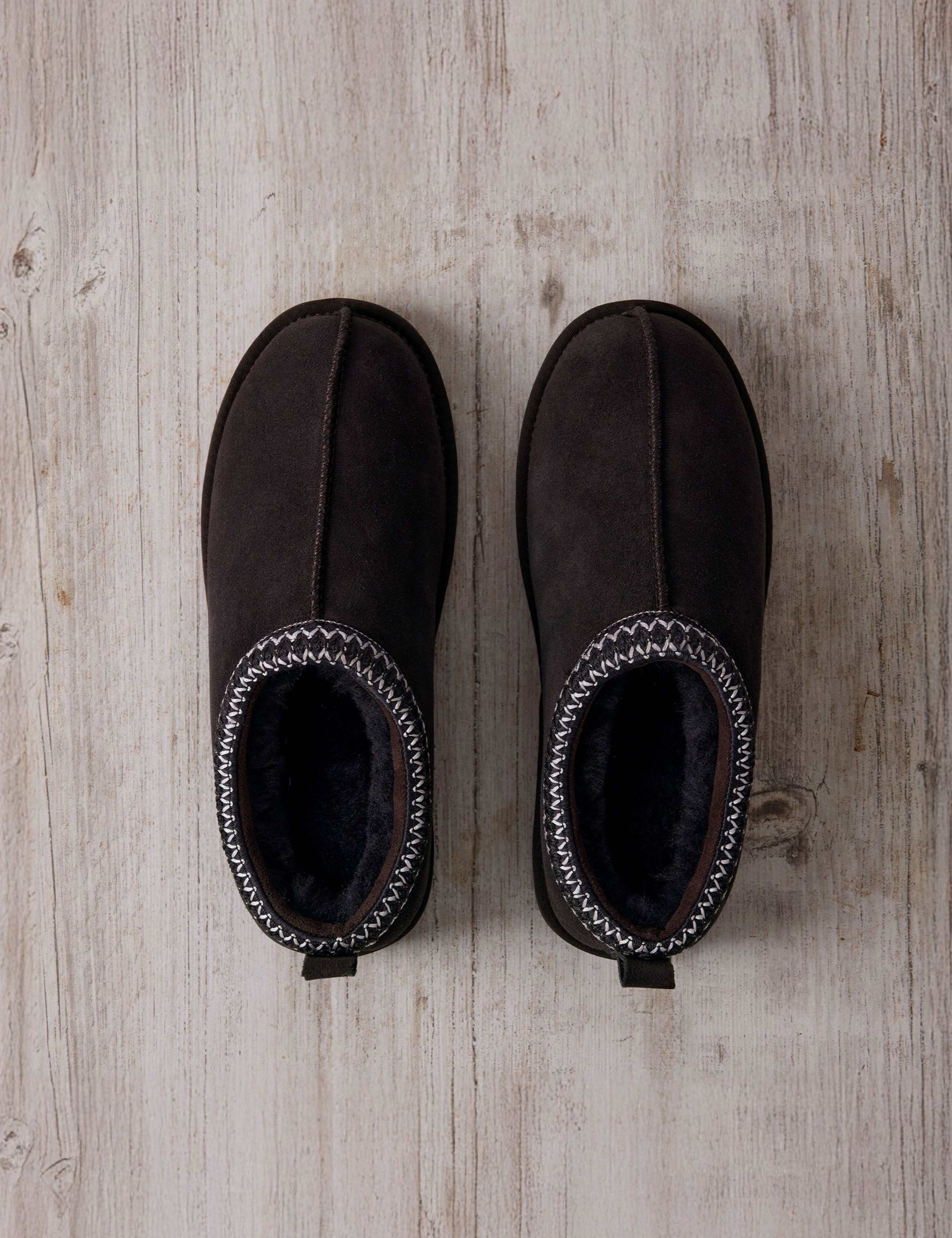 Shearling Suede Slipper Boots
