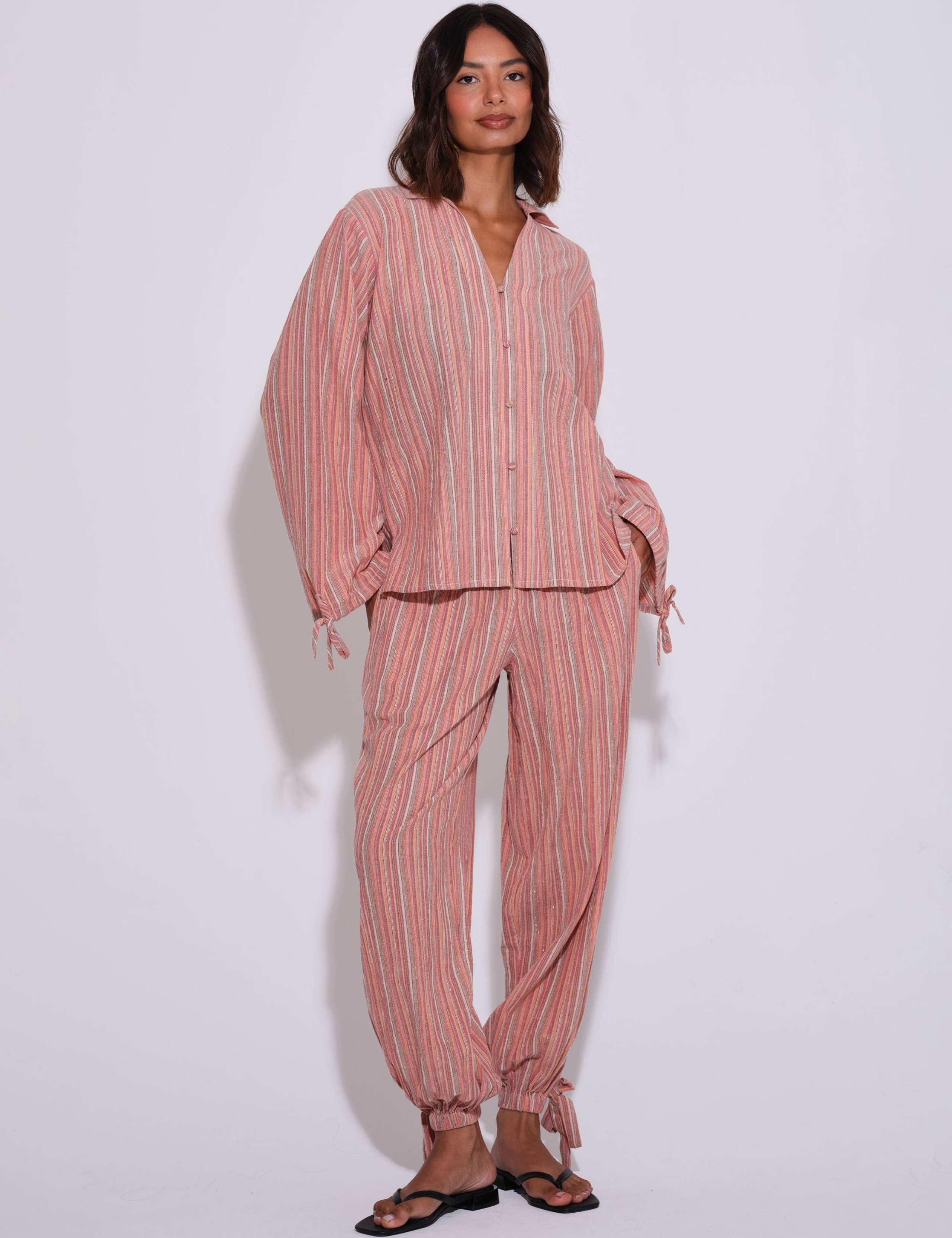Cotton Rich Striped Balloon Beach Trousers