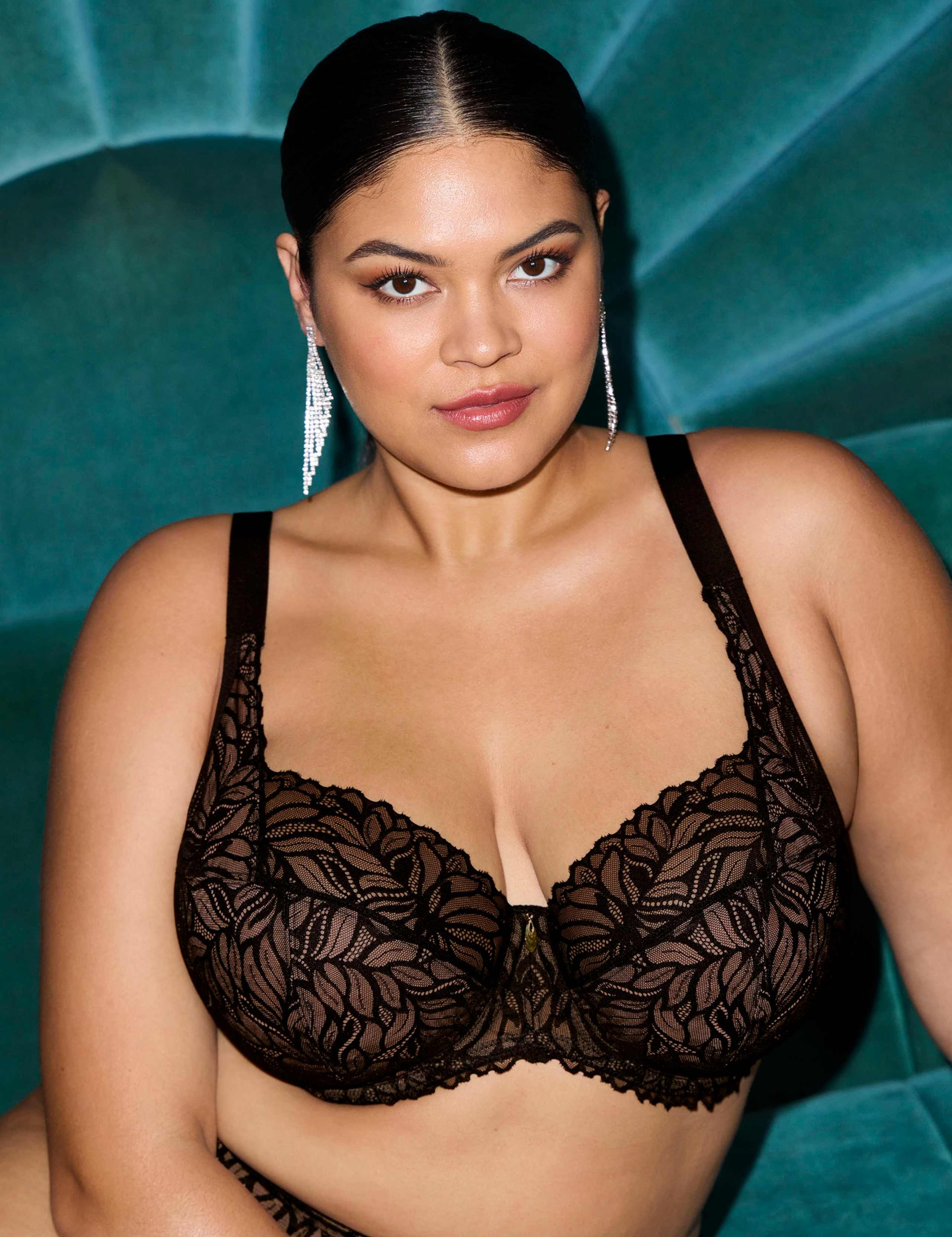 Carena Lace & Mesh Wired Balcony Bra (F-JJ)
