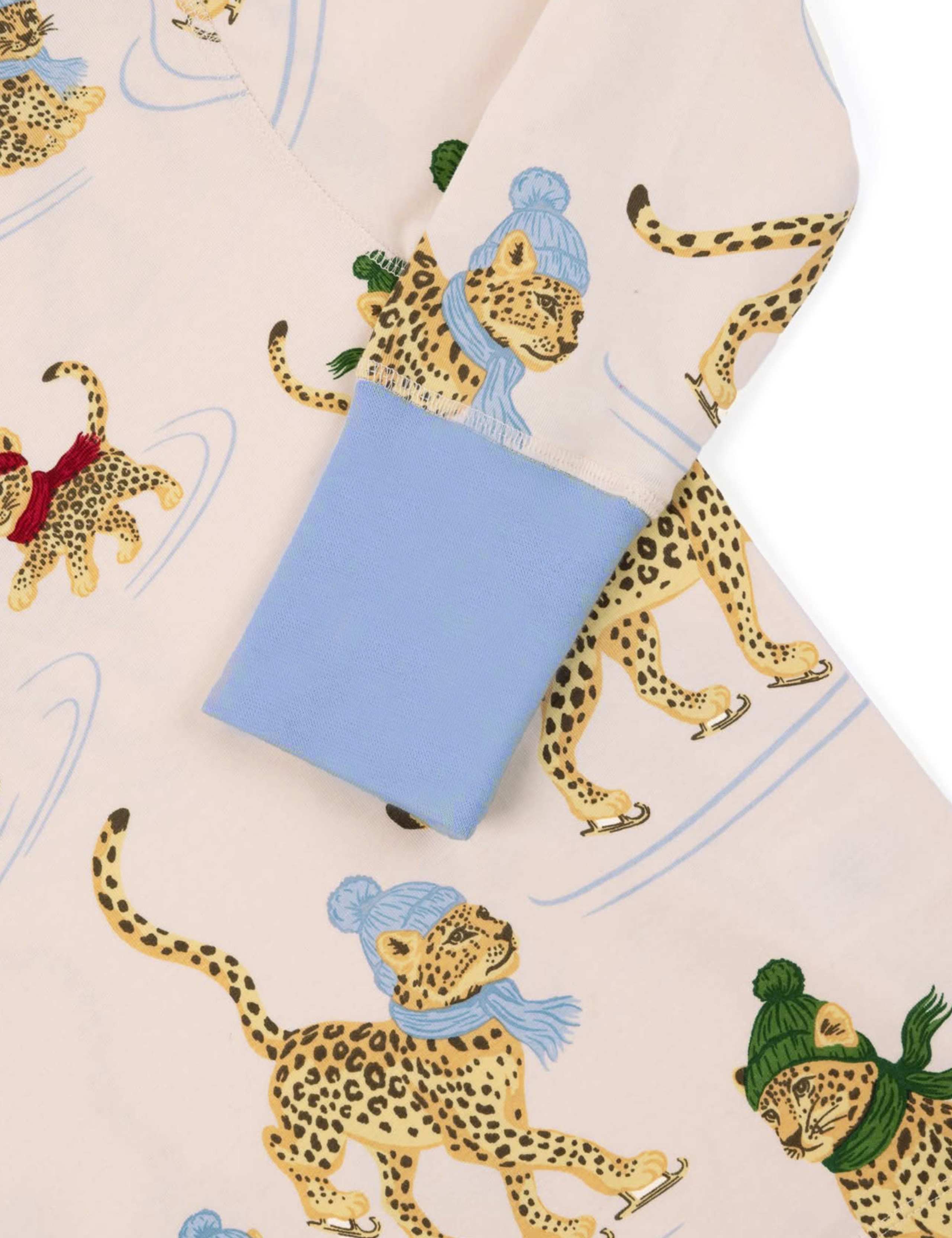Family Christmas Skating Leopard Print Pyjama Set (6-16 Yrs)