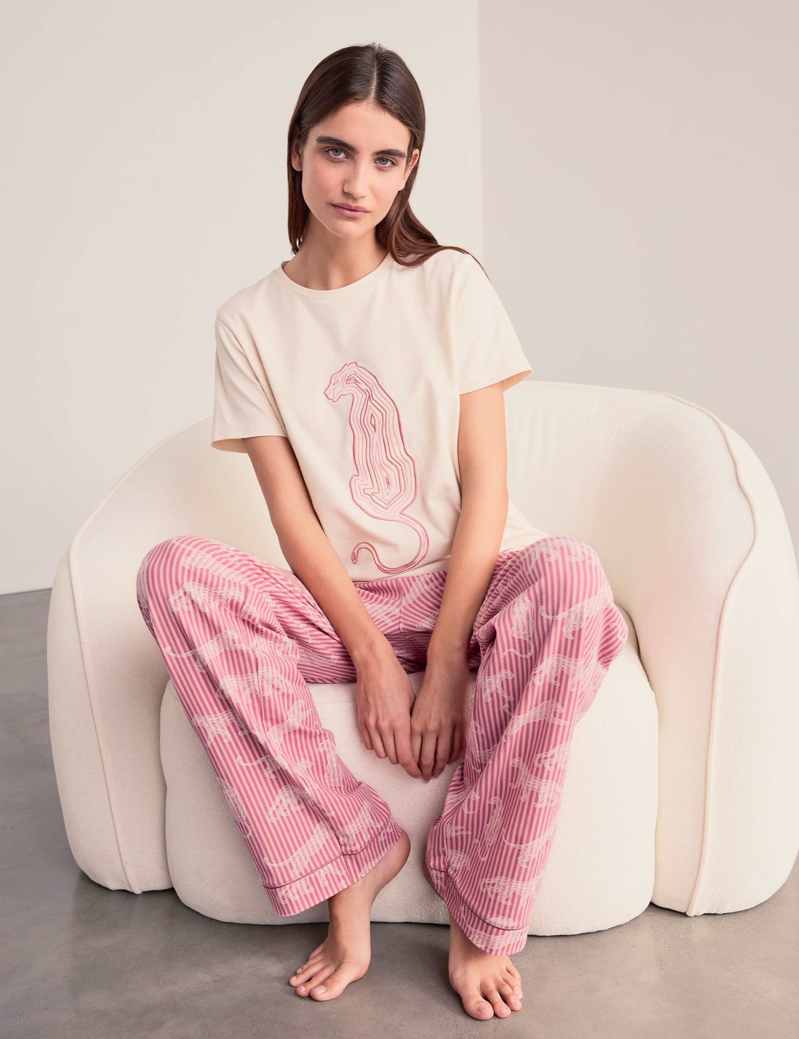 Cotton Rich Leopard Print Pyjama Set