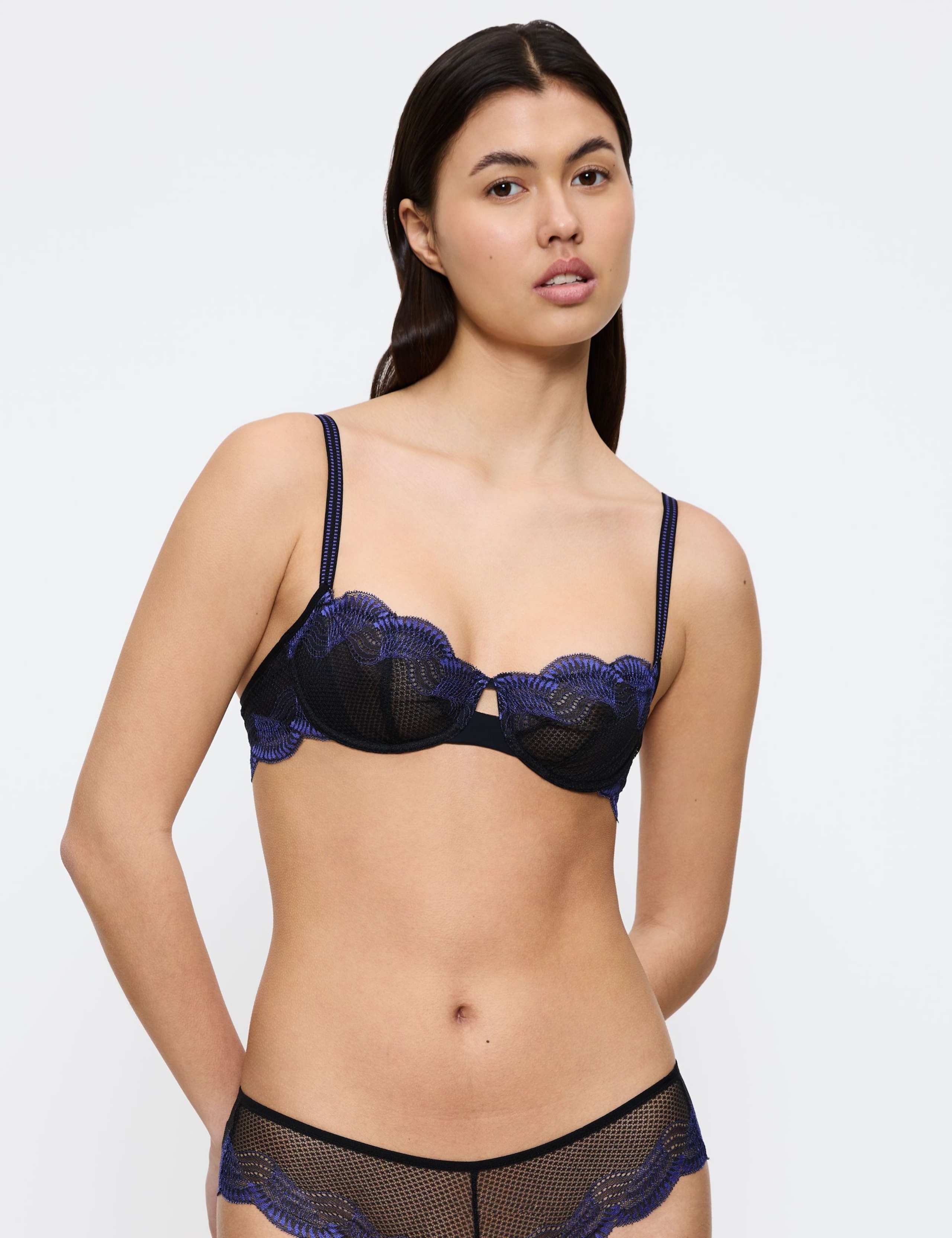 Comfort Glam Lace Wired Demi Cup Bra B-D