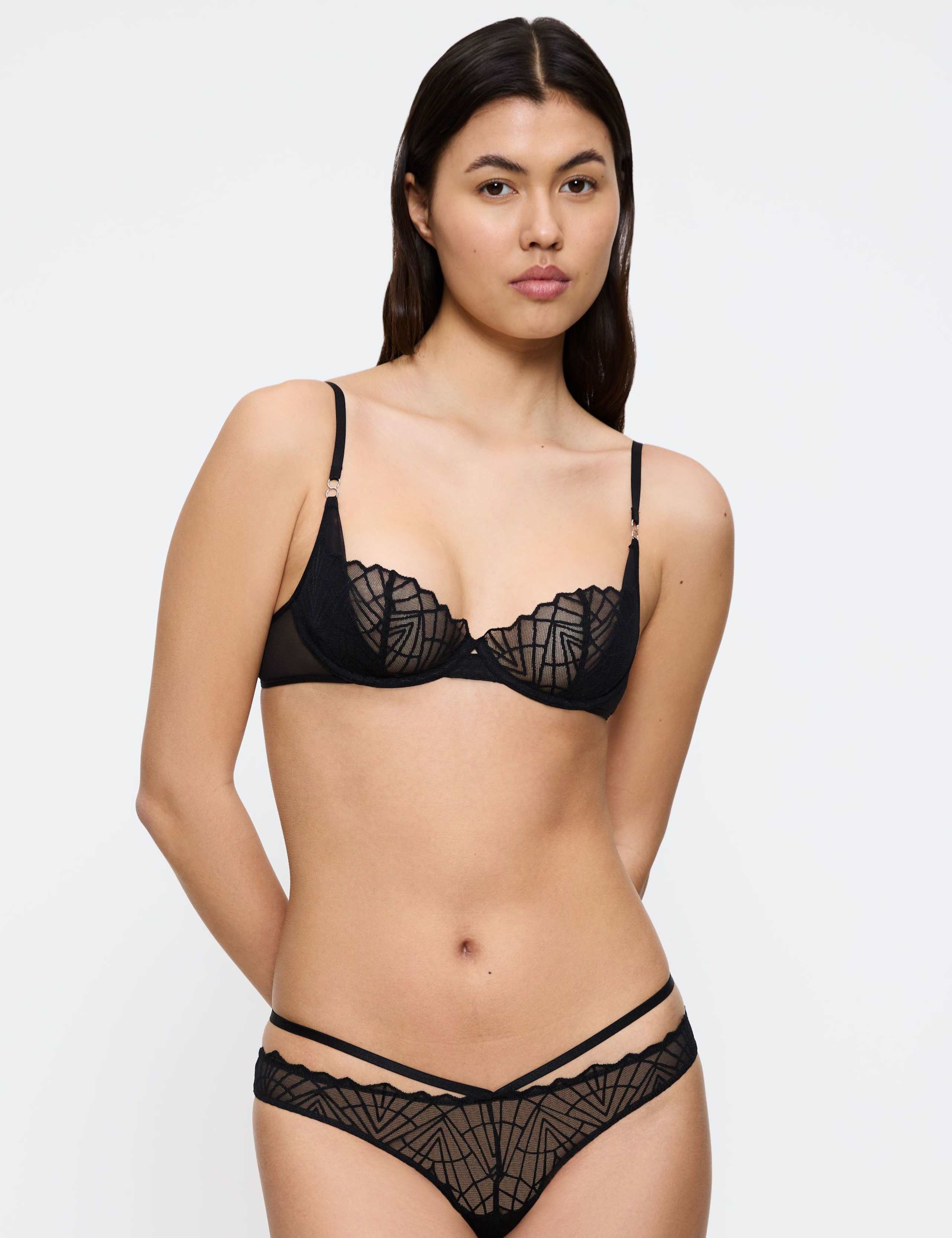That Night in Vegas Lace & Mesh Wired Balcony Bra A-E