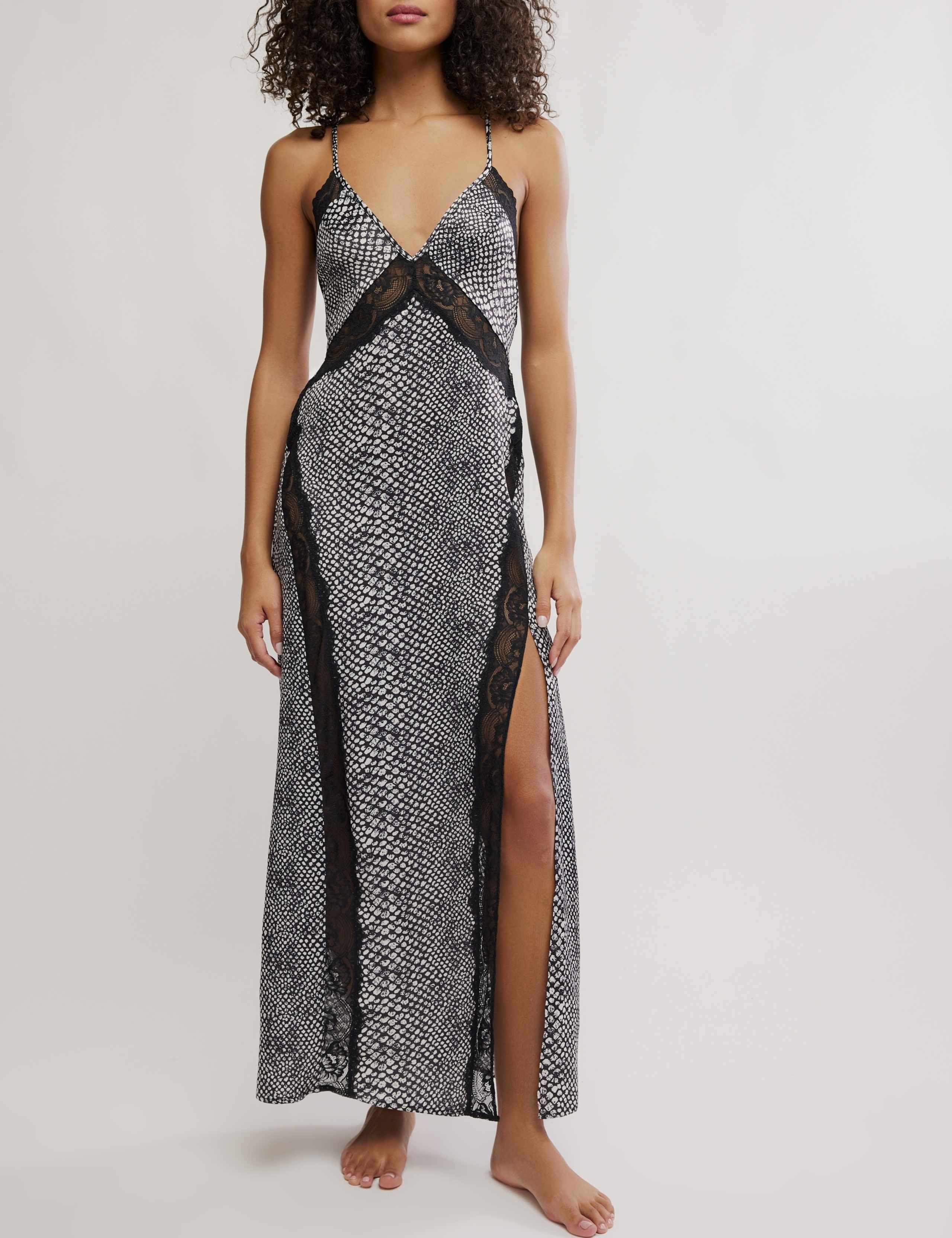 Some Kind Of Love Animal Print Maxi Slip Dress