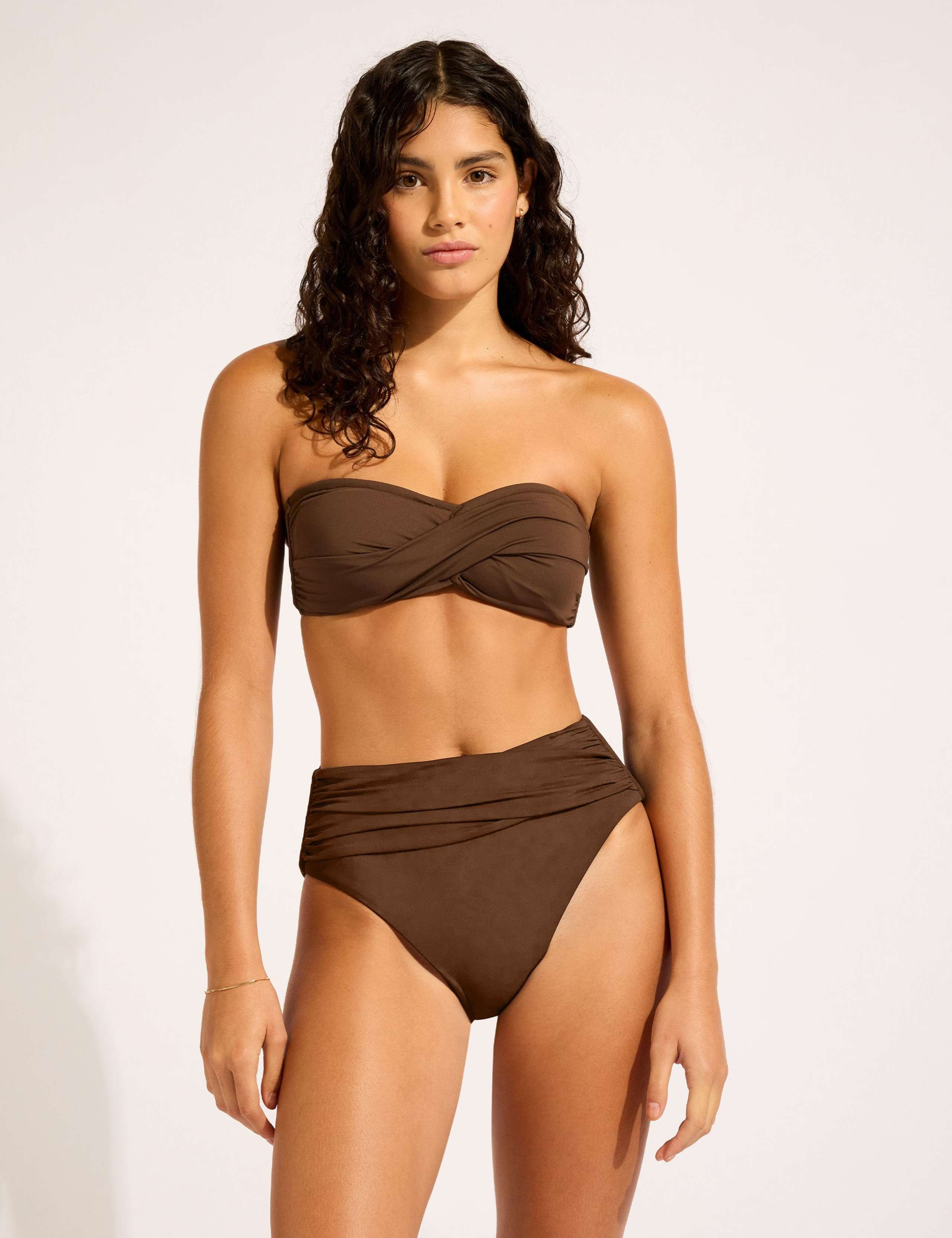 Wired Twist Front Bandeau Bikini Top