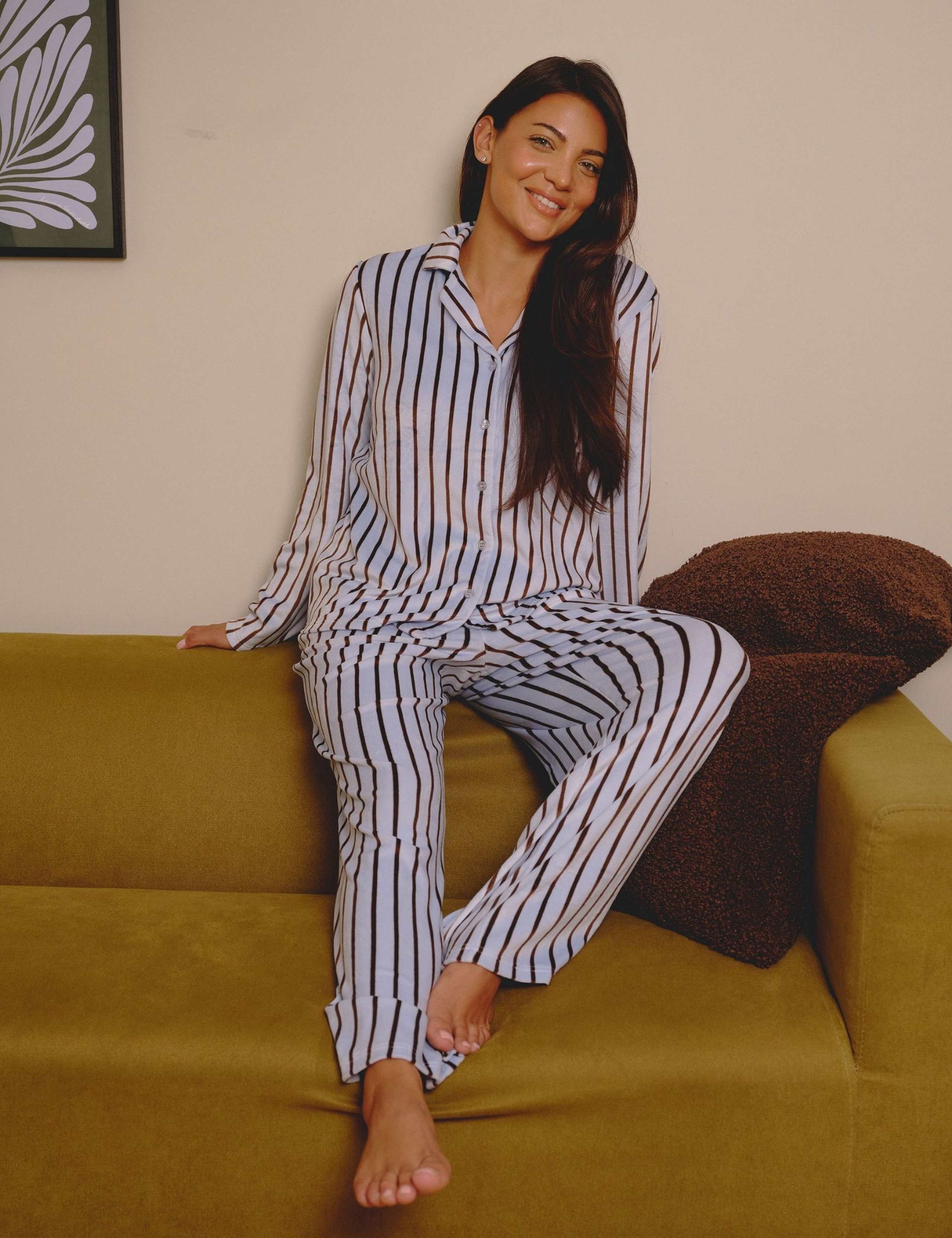 Striped Velour Pyjama Set