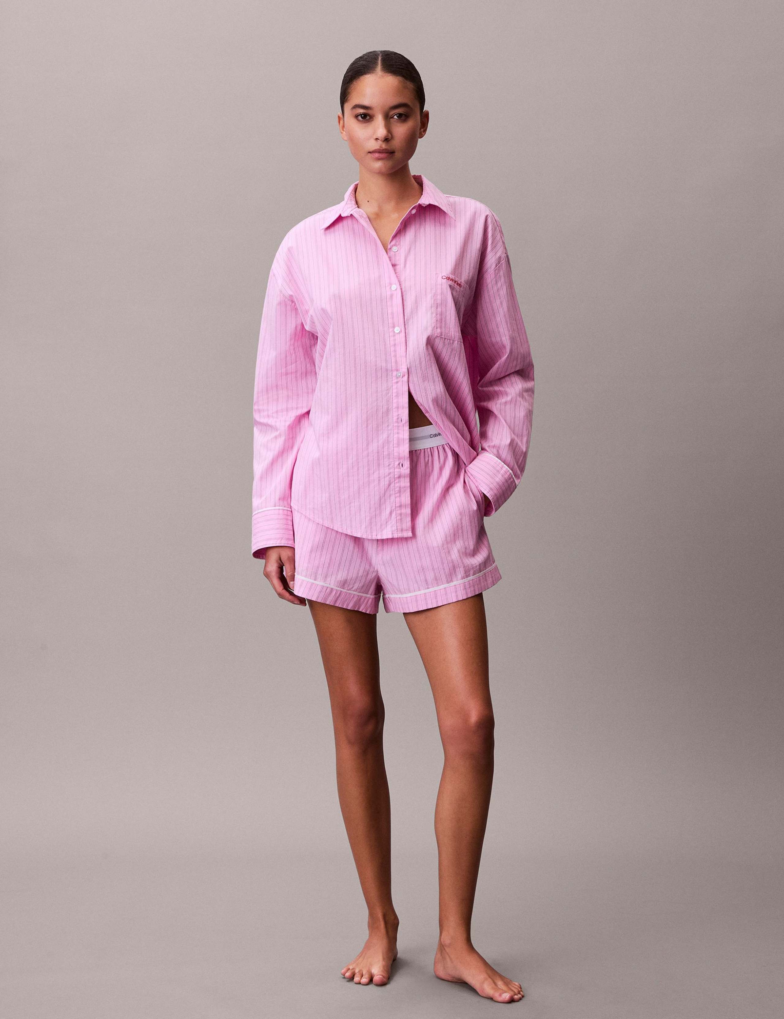 V-Day Pure Cotton Striped Shortie Set