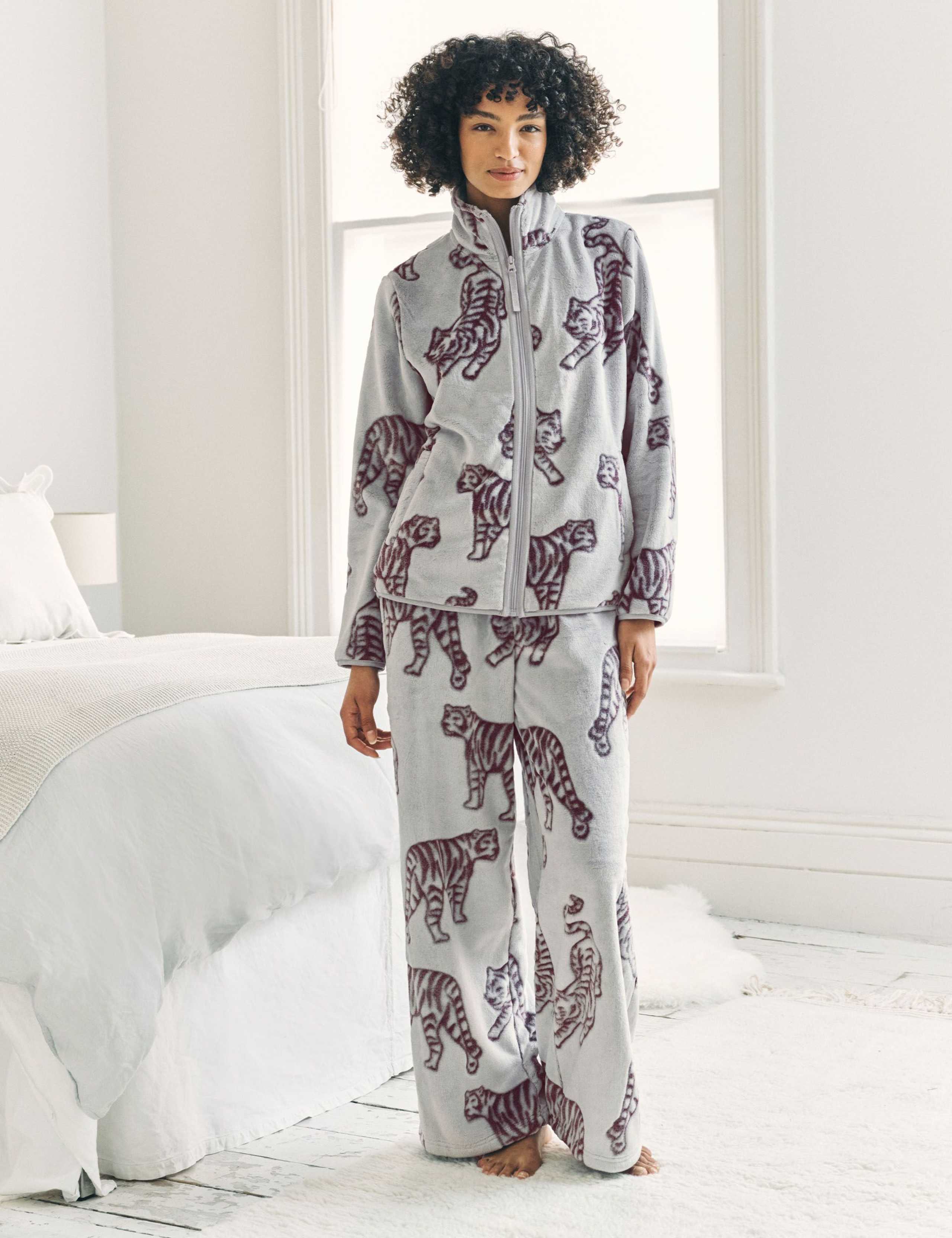 Fleece Burnout Tiger Lounge Set