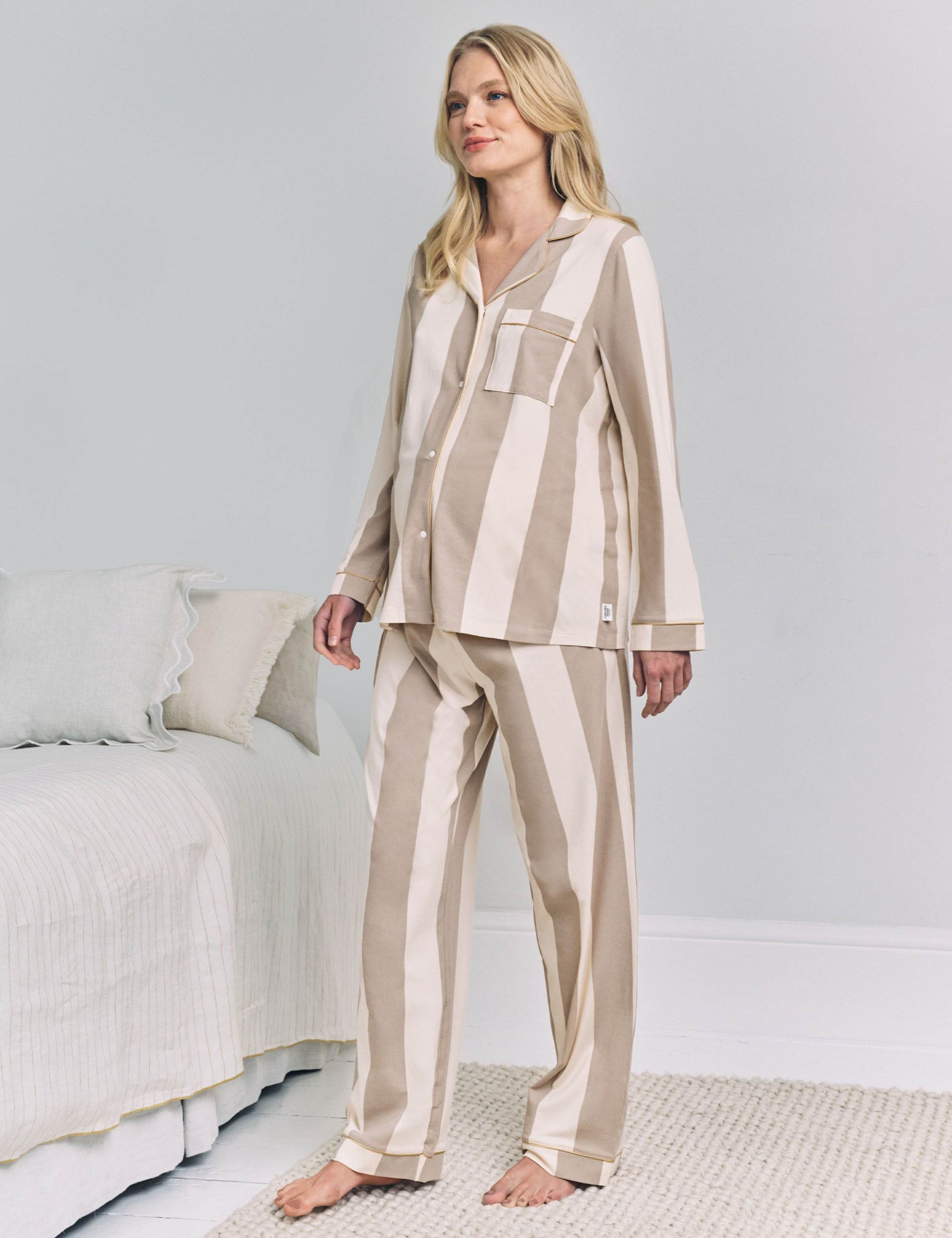 Cotton Rich Striped Maternity Pyjama Set