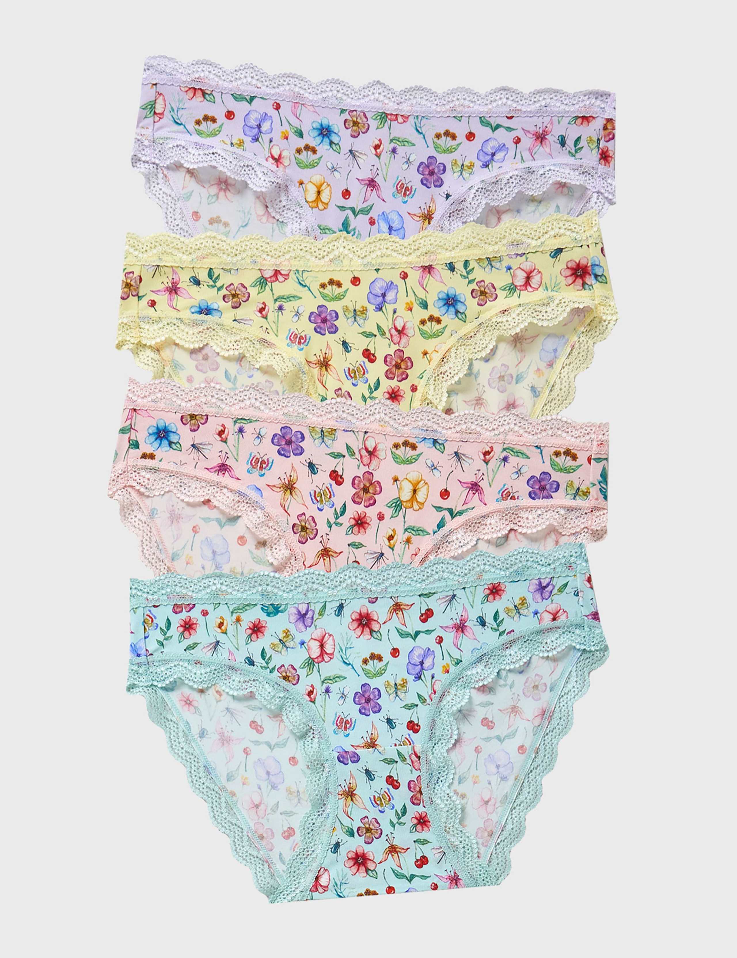 4 Pack Modal Rich Floral Bikini Knickers