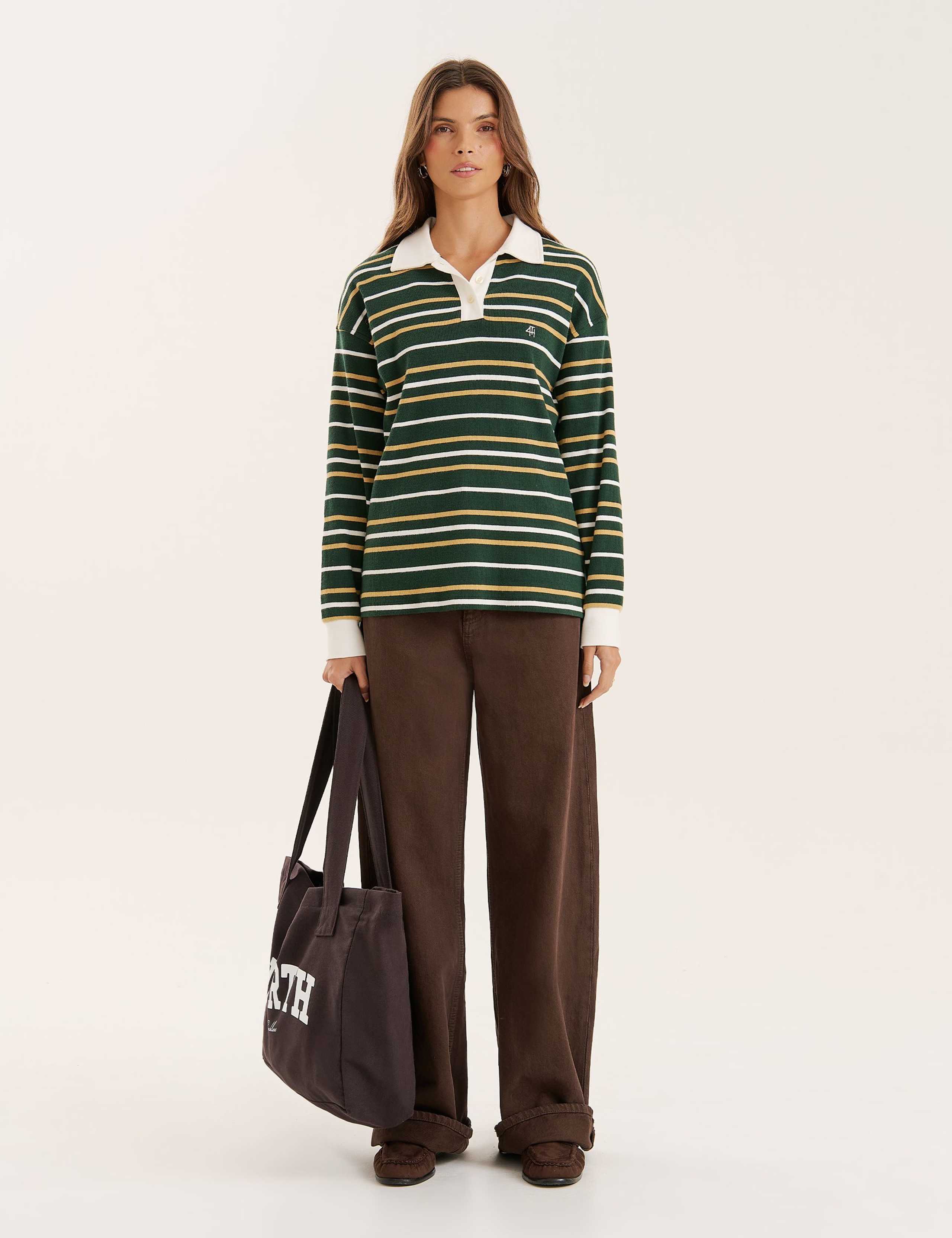 Cotton Rich Striped Rugby Top