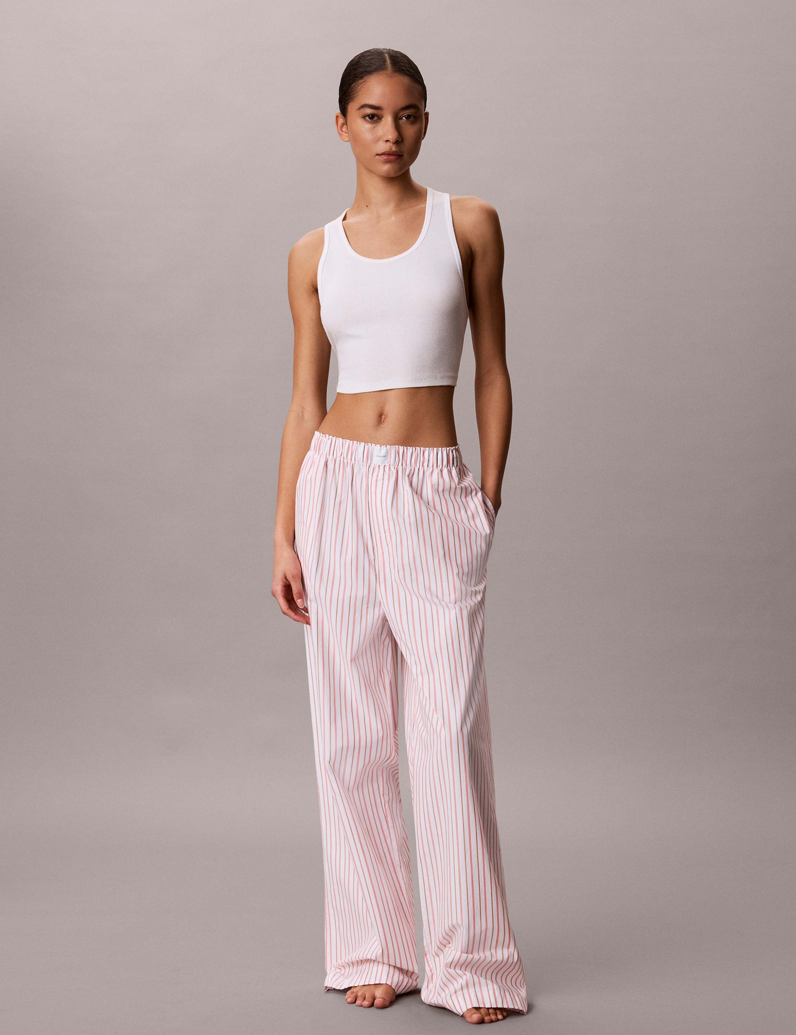 Pure Cotton Poplin Striped Pyjama Bottoms