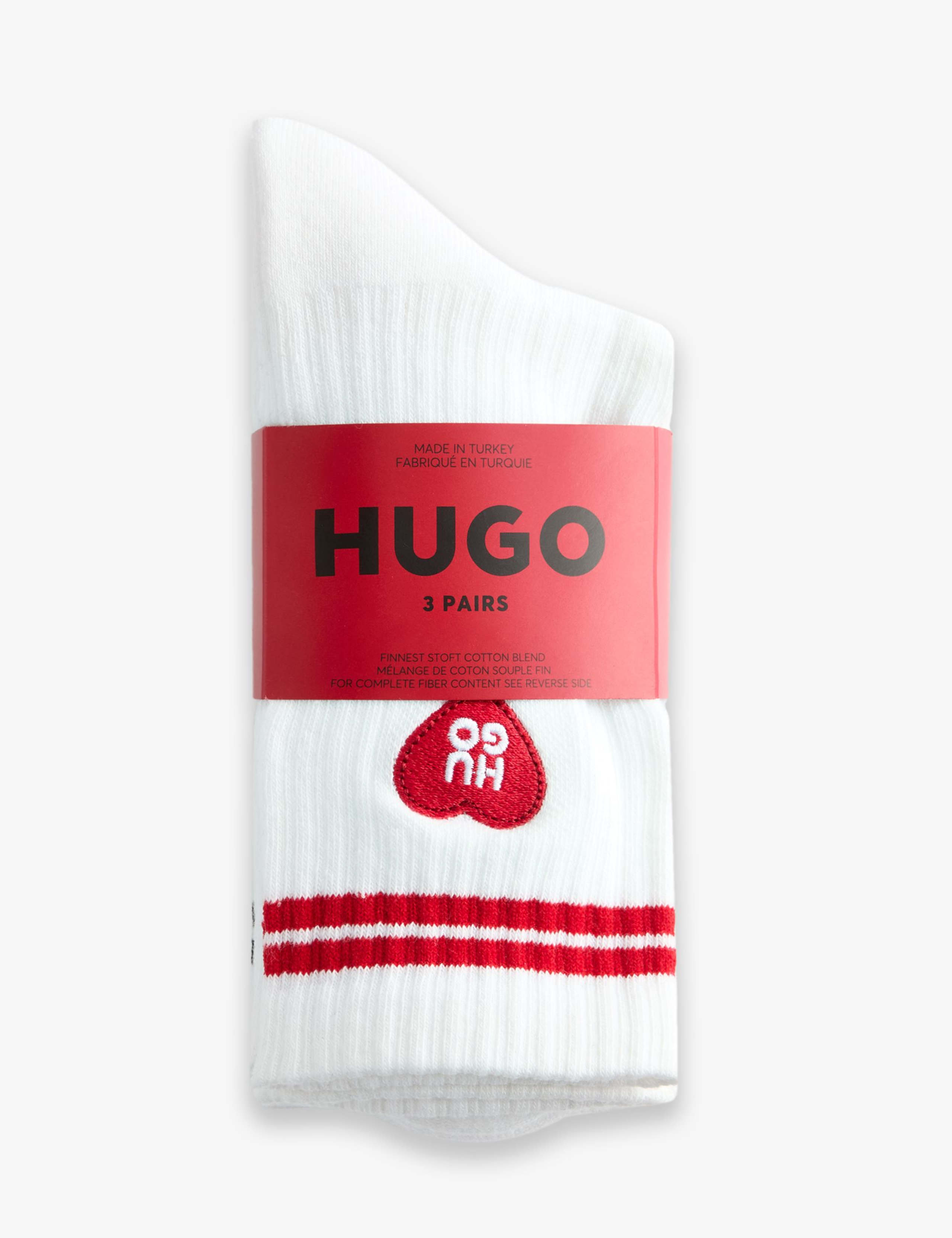 3 Pack Cotton Rich Heart Logo Socks