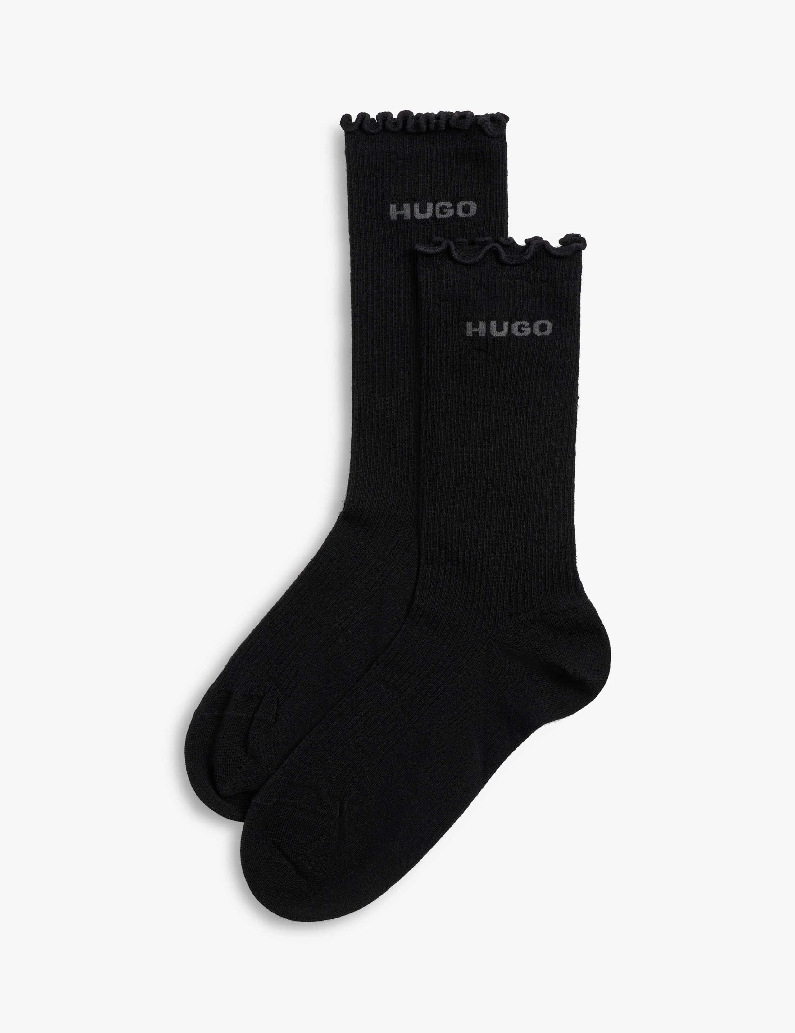 2 Pack Cotton Rich Ruffle Ankle High Socks