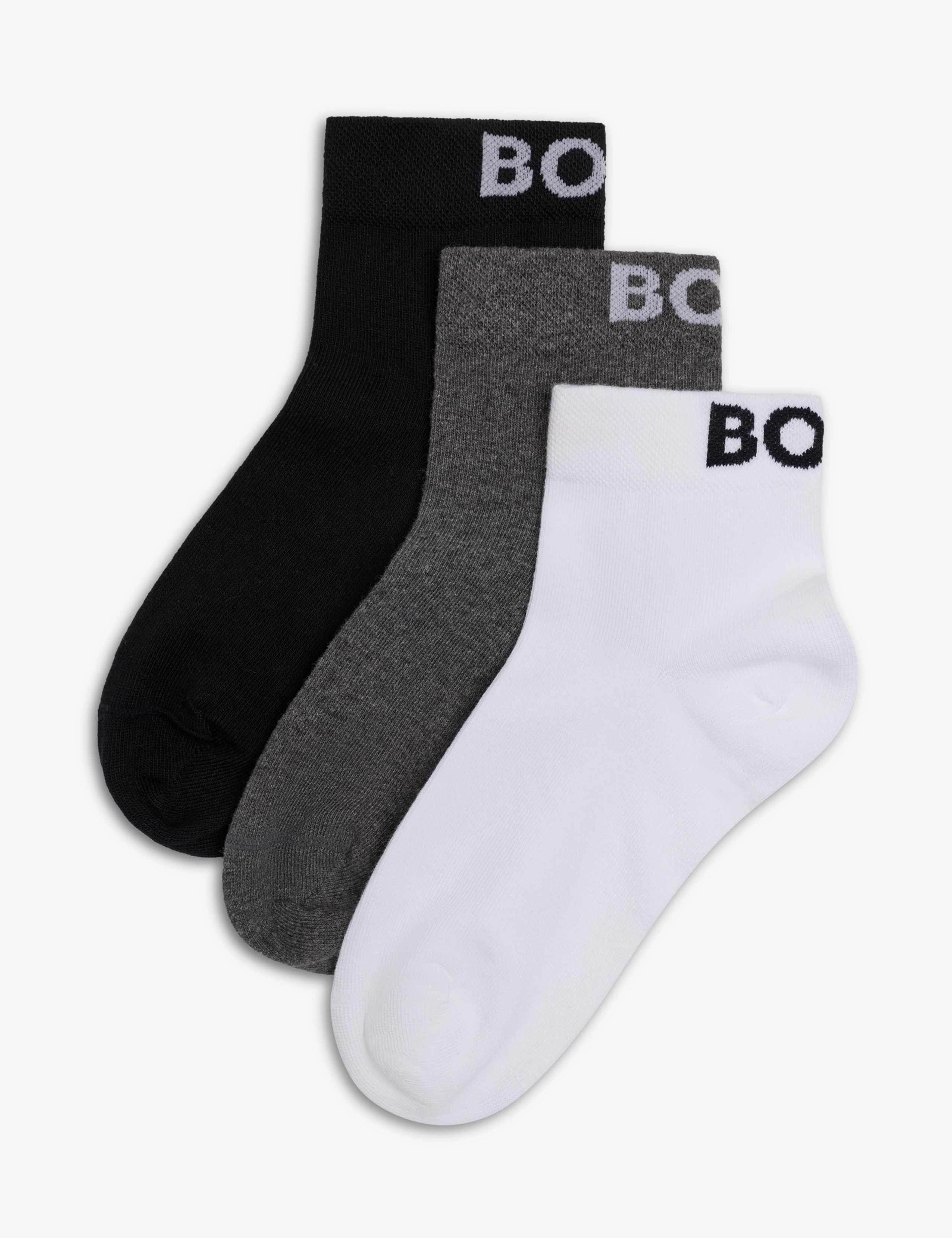 3 Pack Cotton Rich Logo Anklets