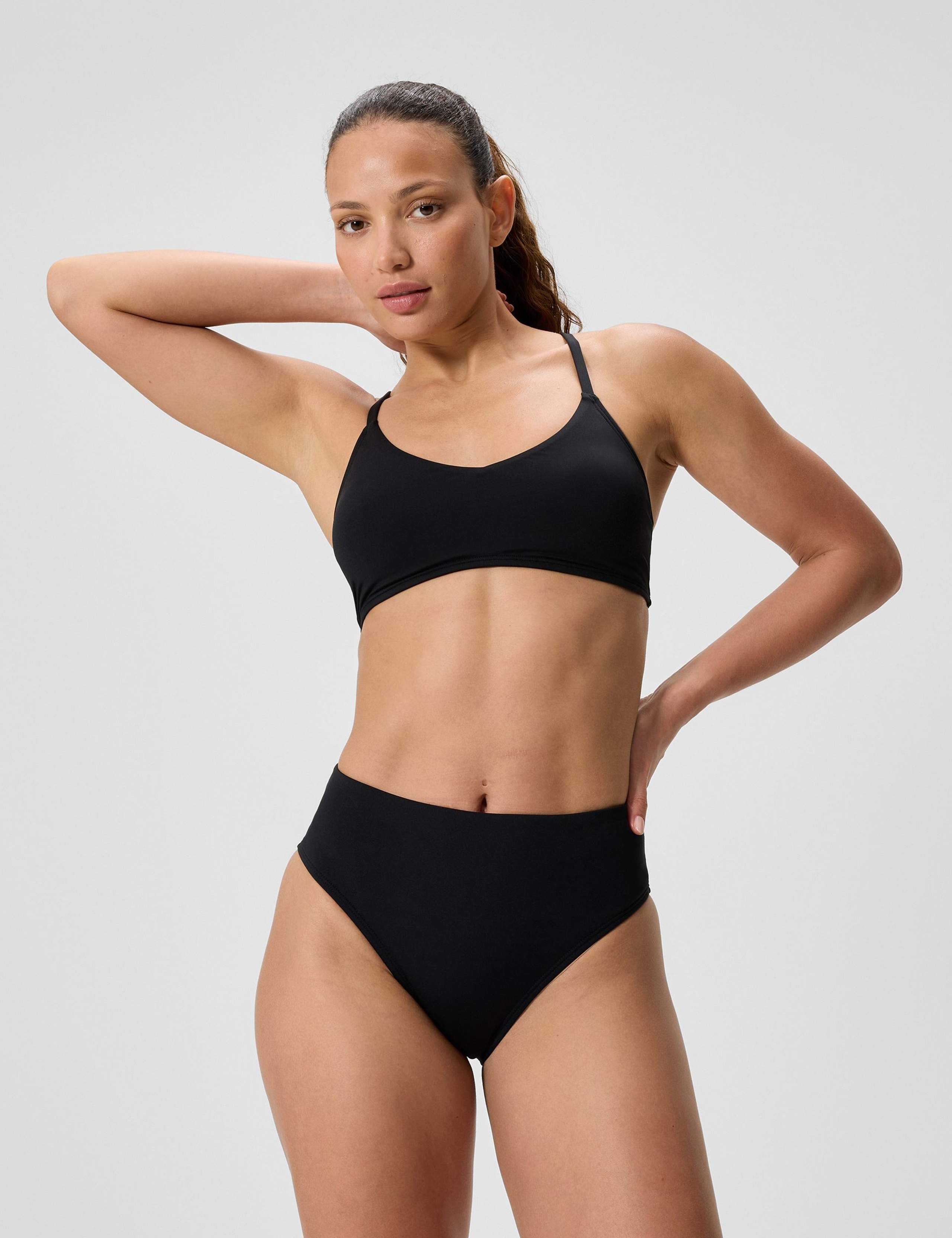 Solid High Waisted Bikini Bottoms