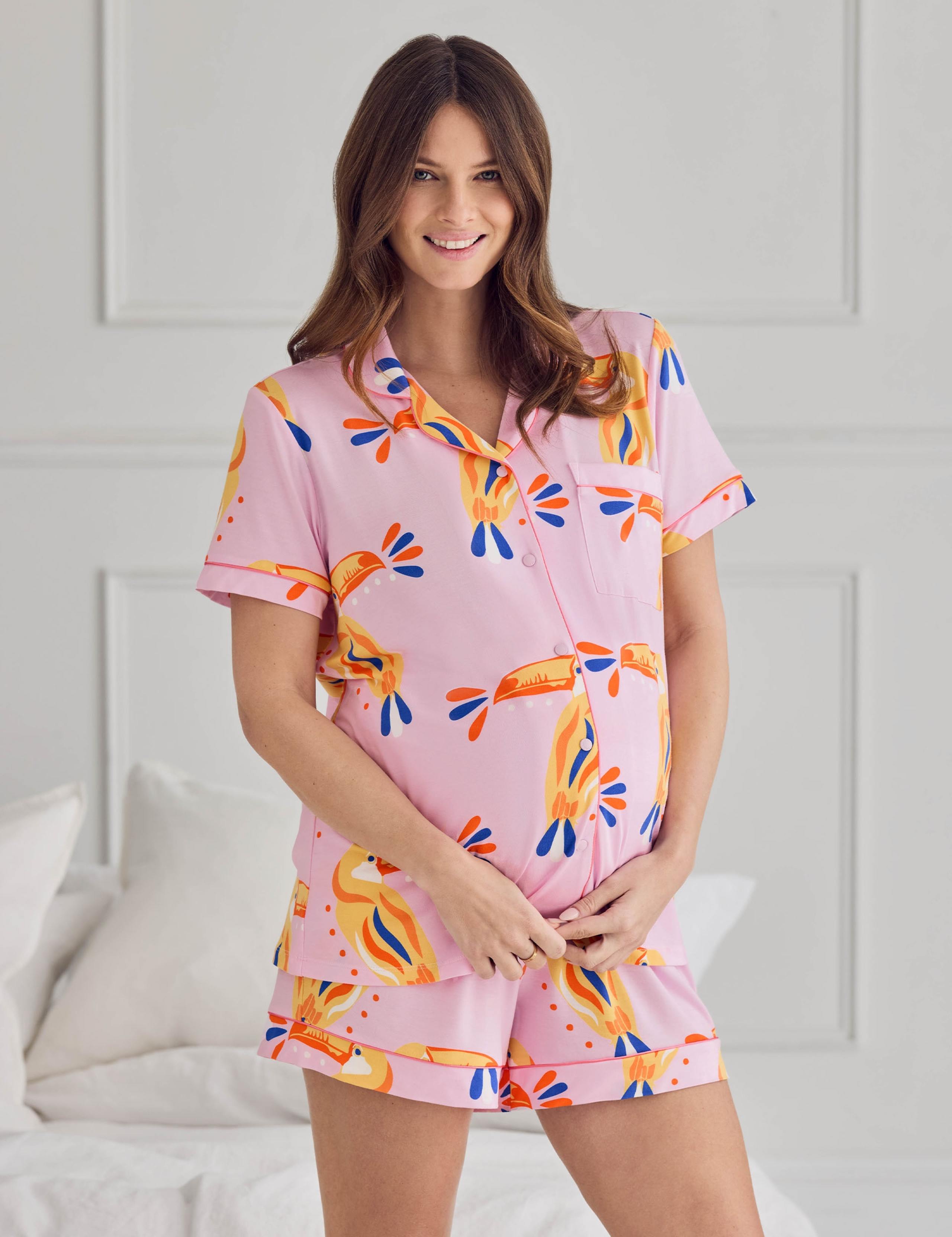 Modal Rich Maternity Toucan Shortie Set