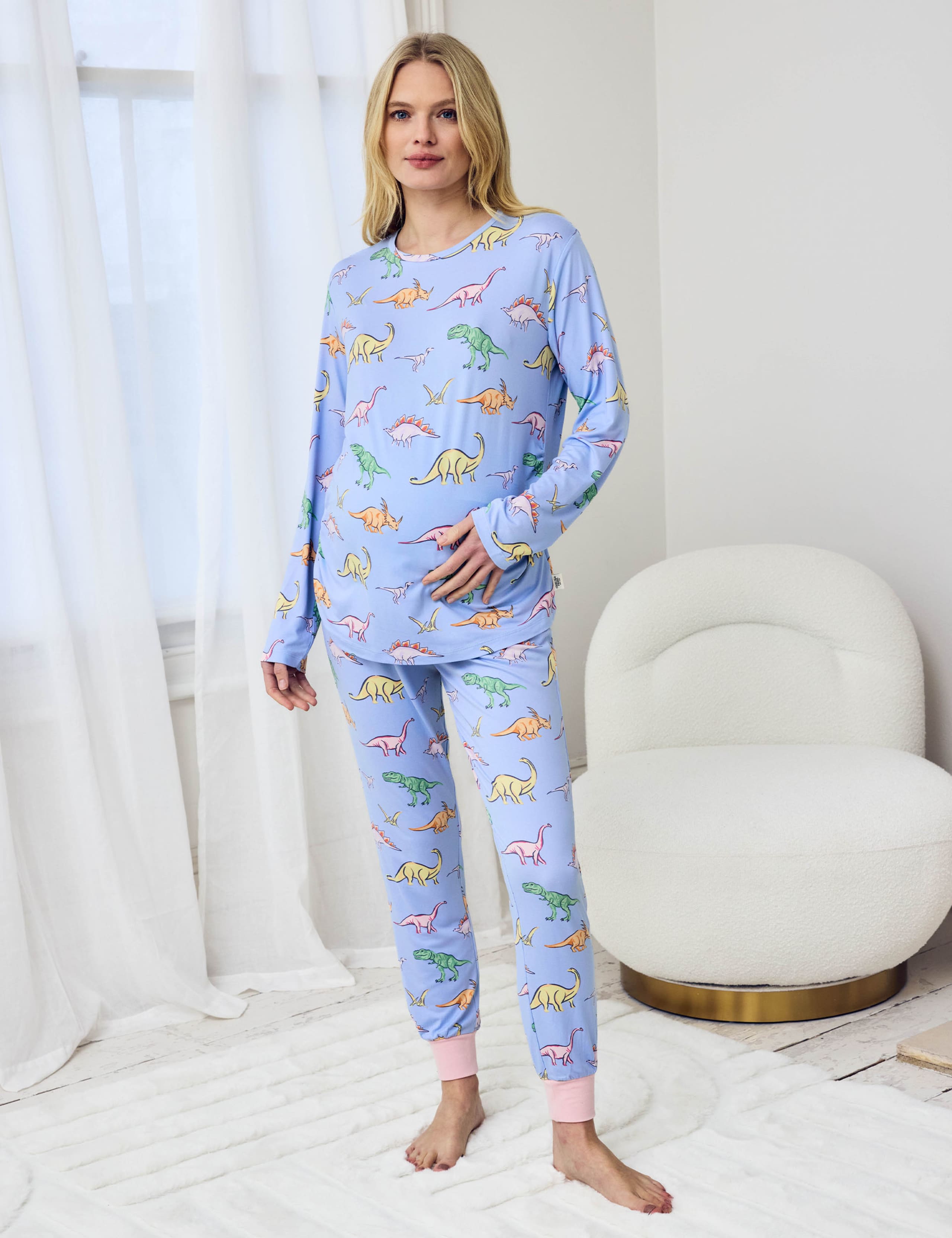 Maternity Dinosaur Print Pyjama Set