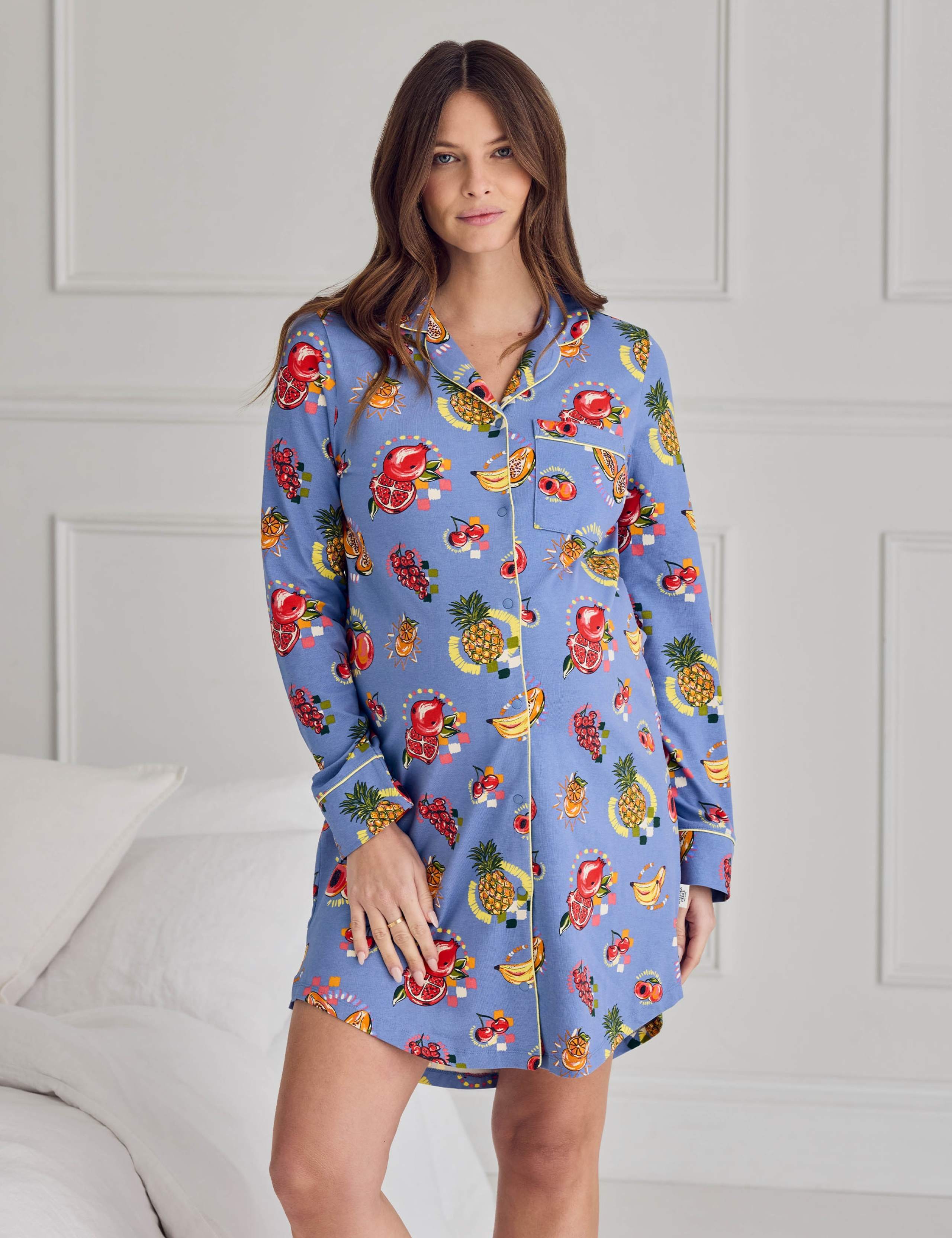 Maternity Jersey Fruit Print Nightshirt