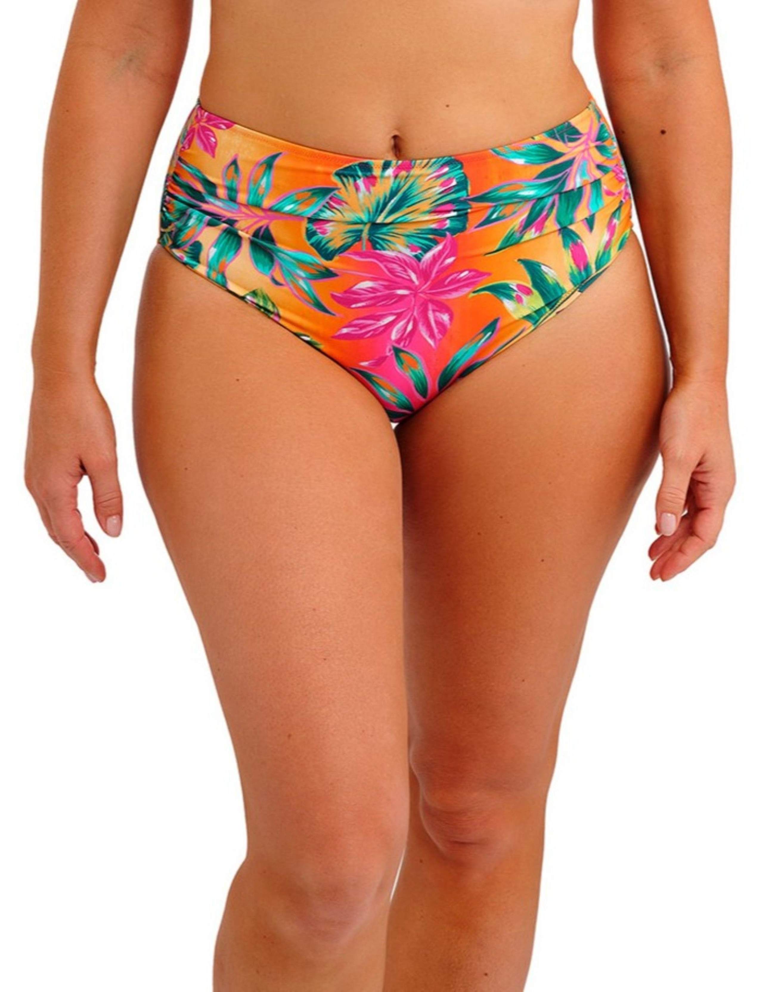 Sunset Reef Printed Ruched Full Bikini Bottoms