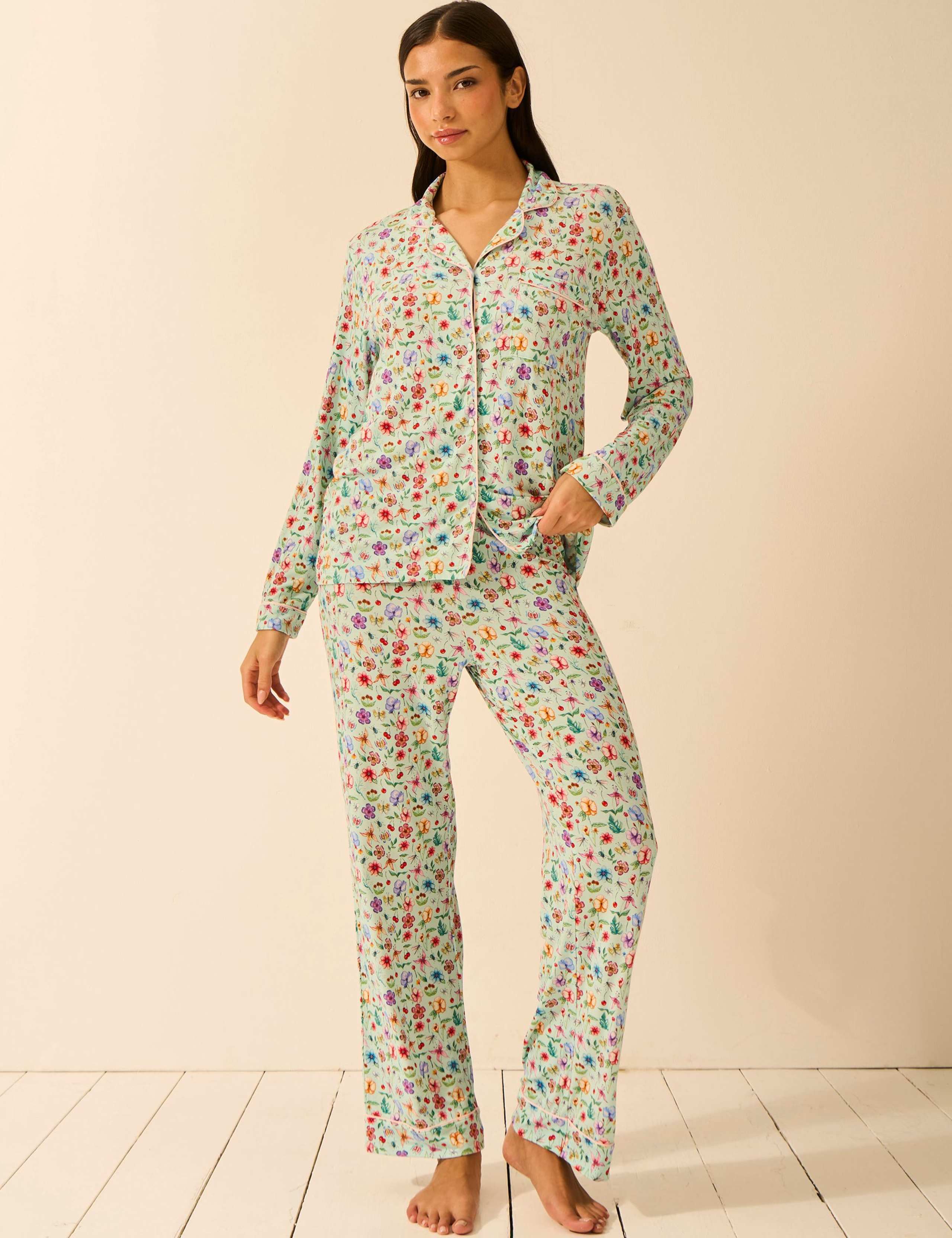 Modal Rich Floral Revere Pyjama Set