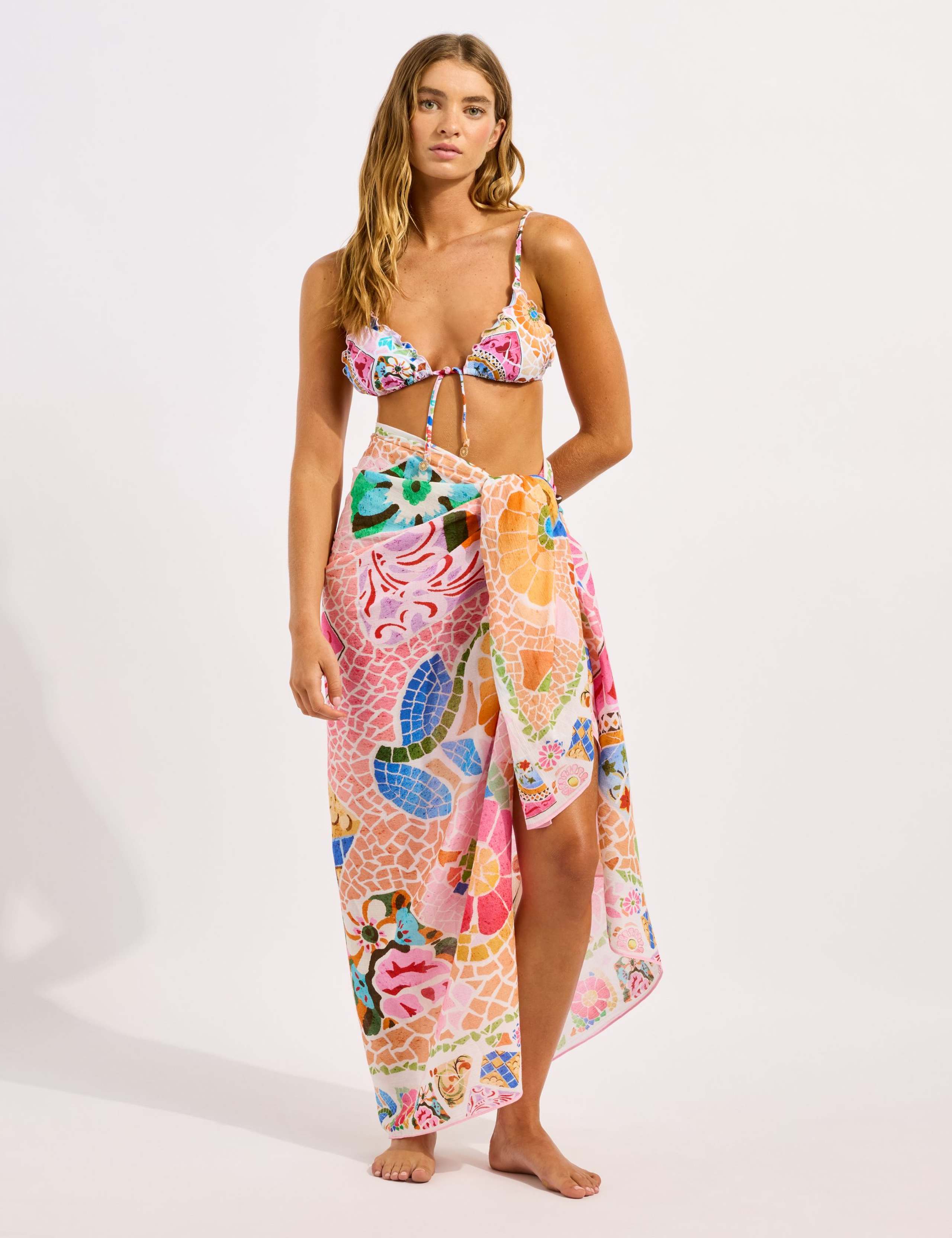 Pure Cotton Printed Beach Cover Up Sarong