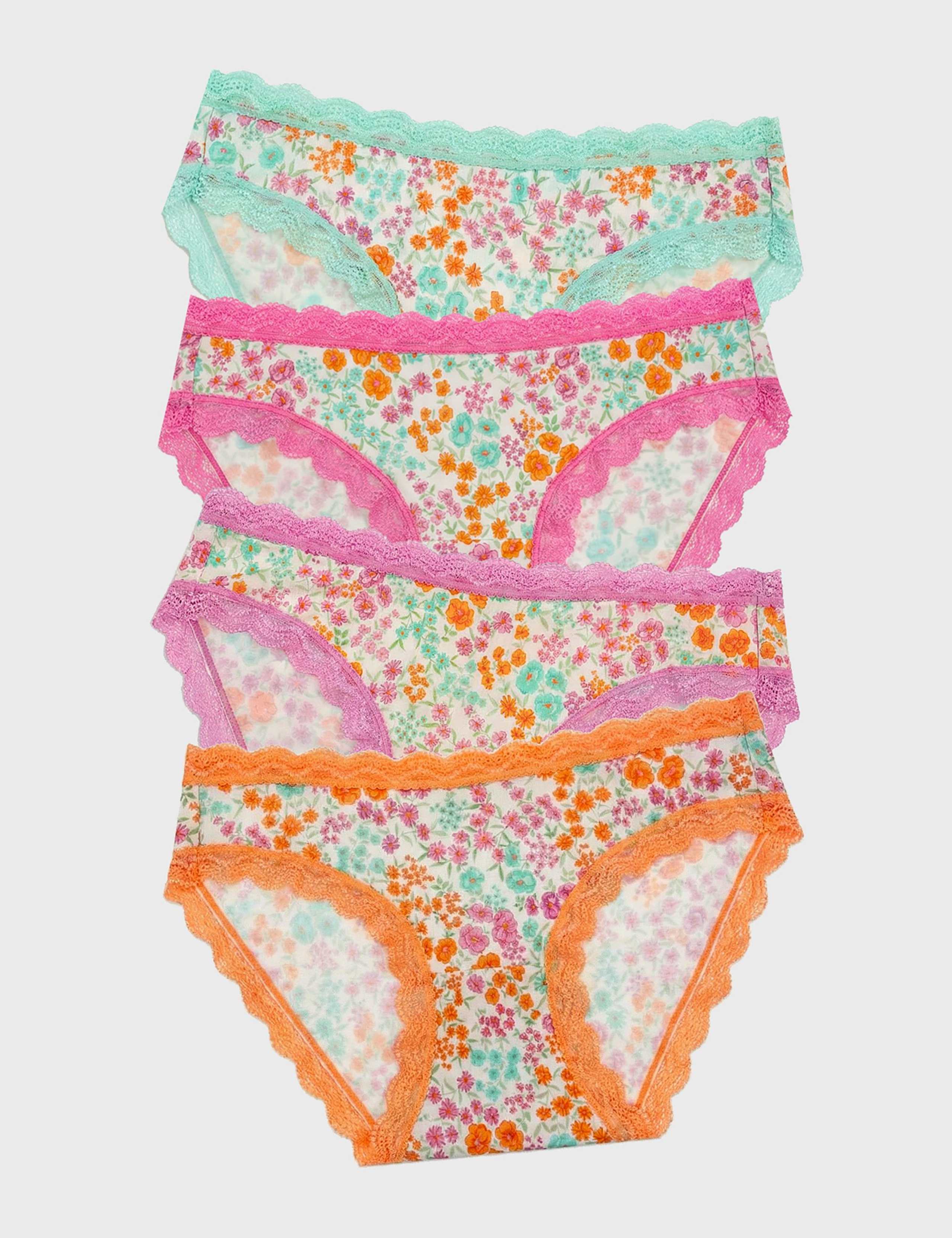 4 Pack Modal Rich Floral Bikini Knickers