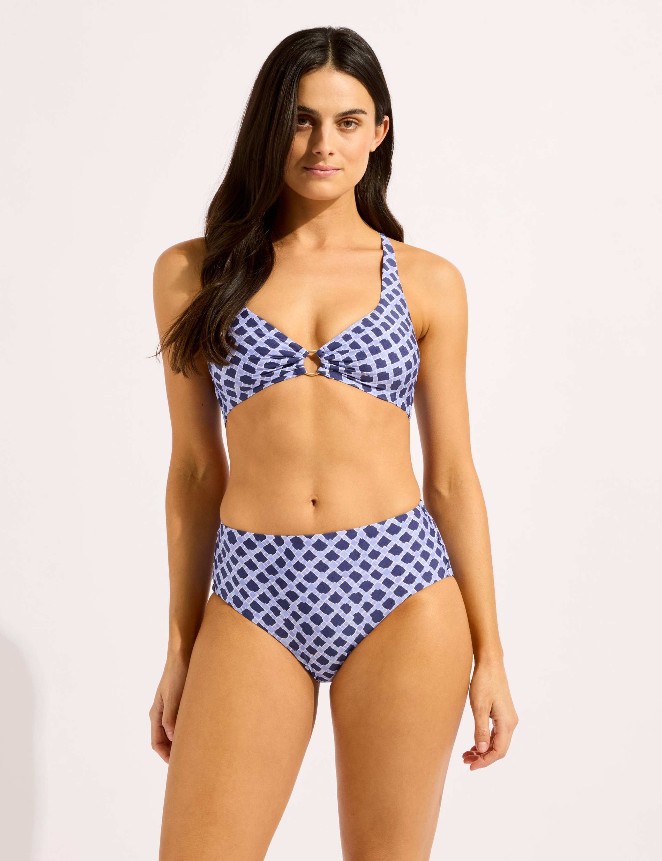 Marseille Geometric High Waisted Bikini Bottoms