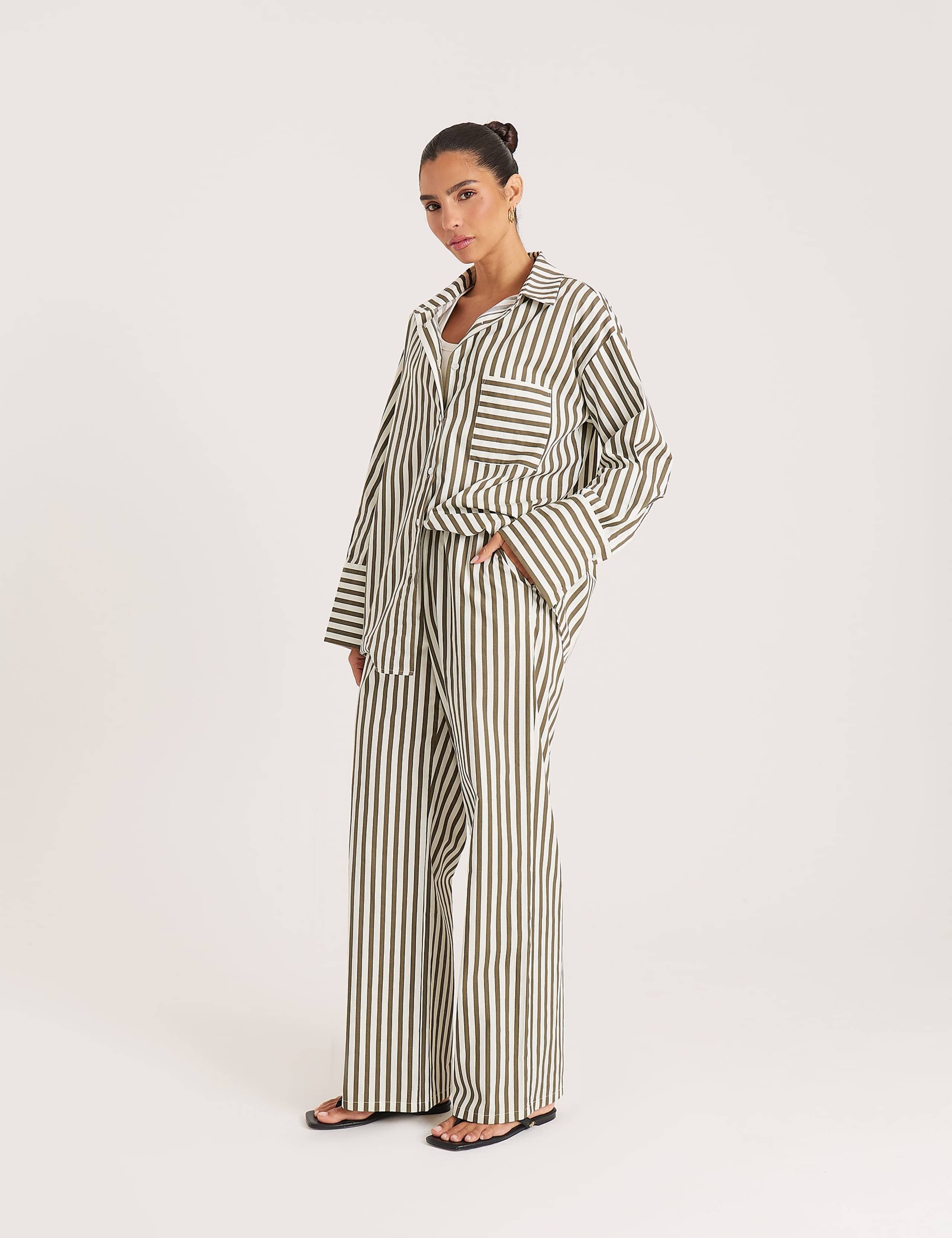 Pure Cotton Striped Collared Relaxed Shirt
