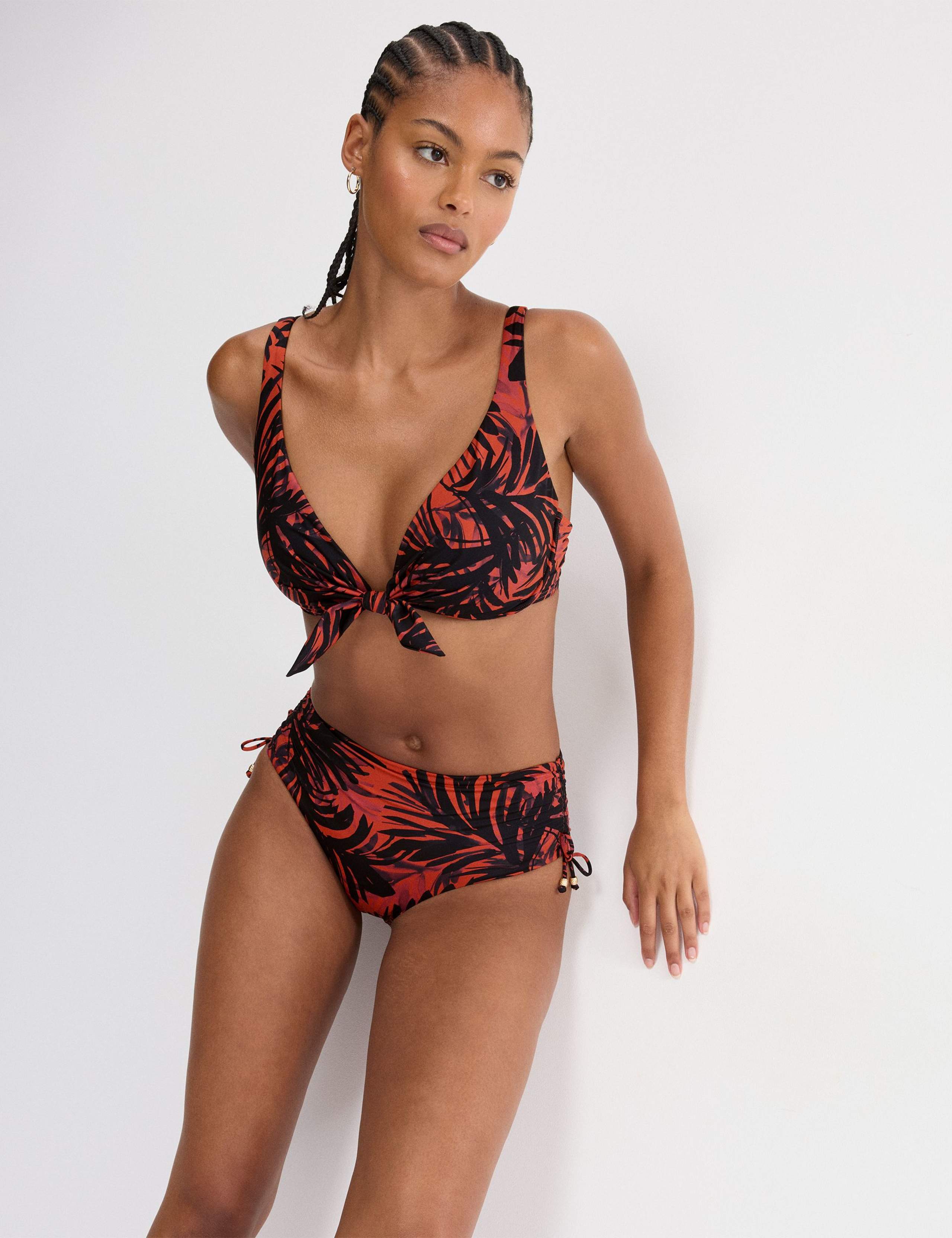 Summer Palm High Waisted Bikini Bottoms