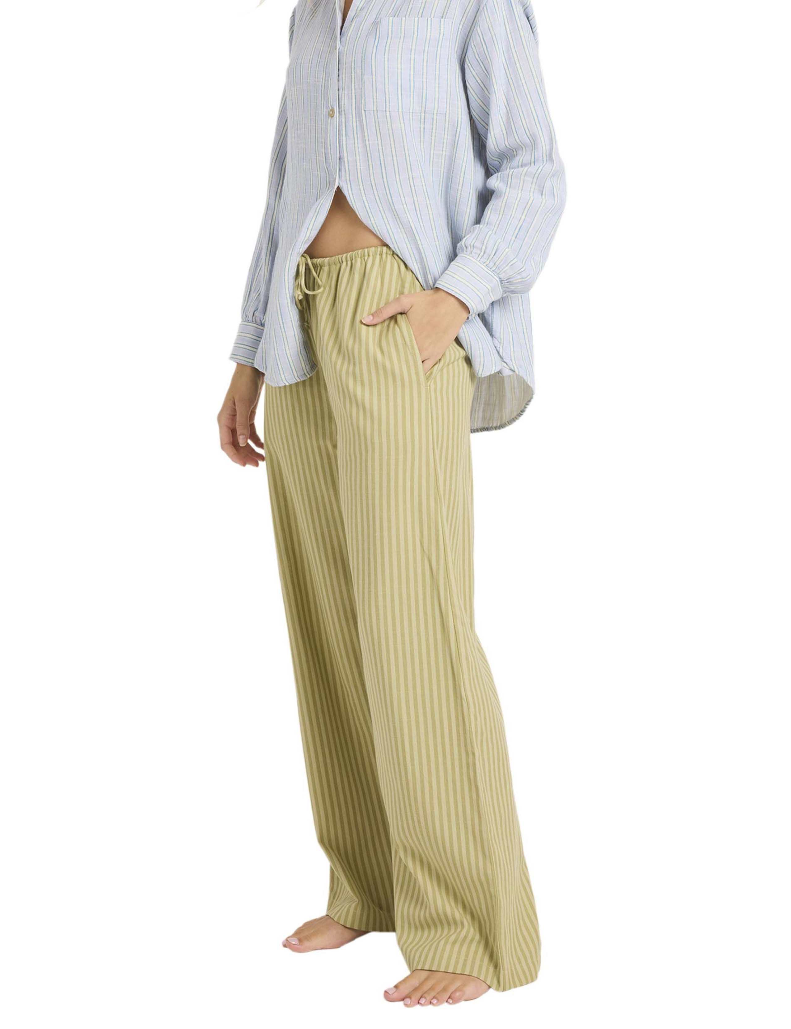 Another Wave Cotton Rich Striped Beach Trousers