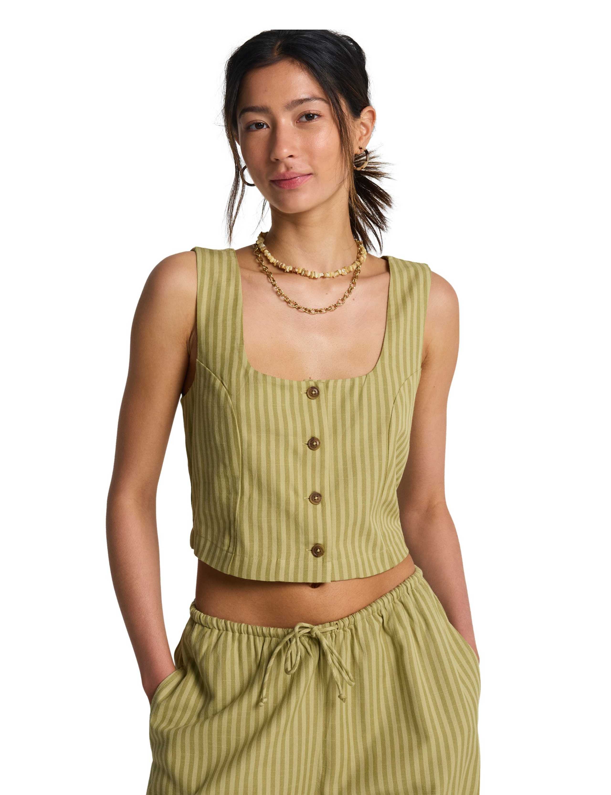 Another Wave Cotton Rich Cropped Vest Top
